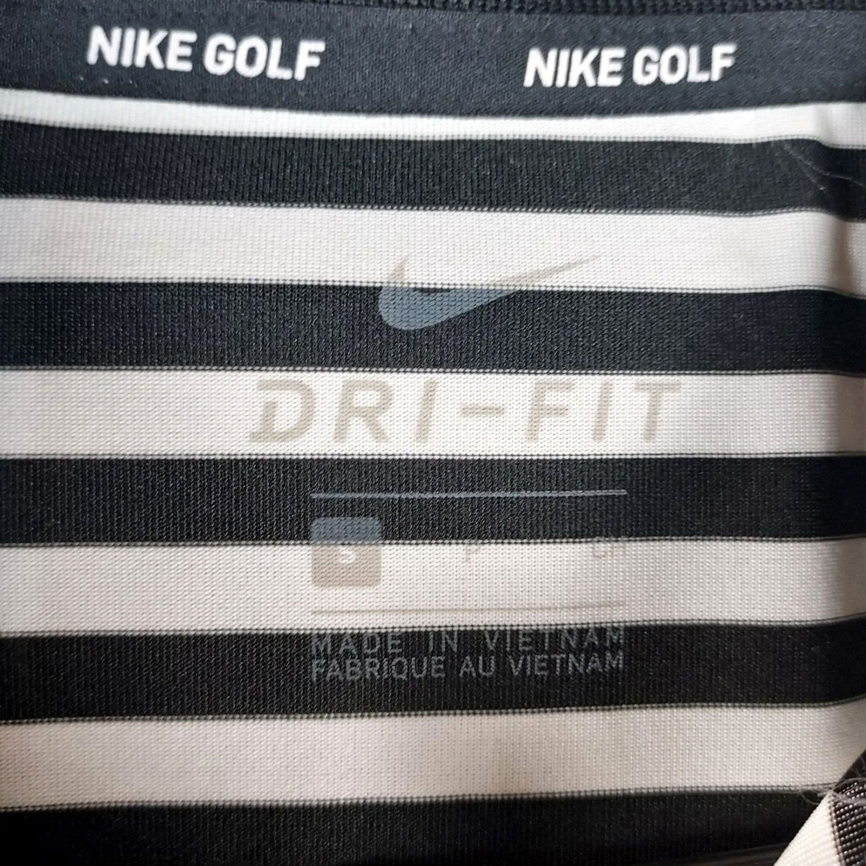 Nike Nike Dri-FIT Striped Golf Polo Shirt S Black White Nike Logo Women/Men? Size US S / EU 44-46 / 1 - 4 Thumbnail