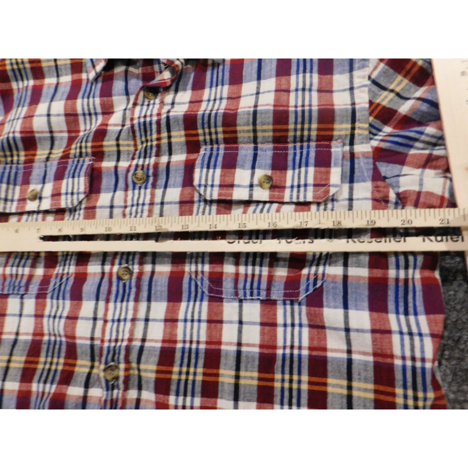 Old Navy Old Navy Mens Shirt M Red Plaid Button-Down Long Sleeve Collared Button-Up Casual Knit Cotton Regular Adult Mens Size US M / EU 48-50 / 2 - 4 Thumbnail