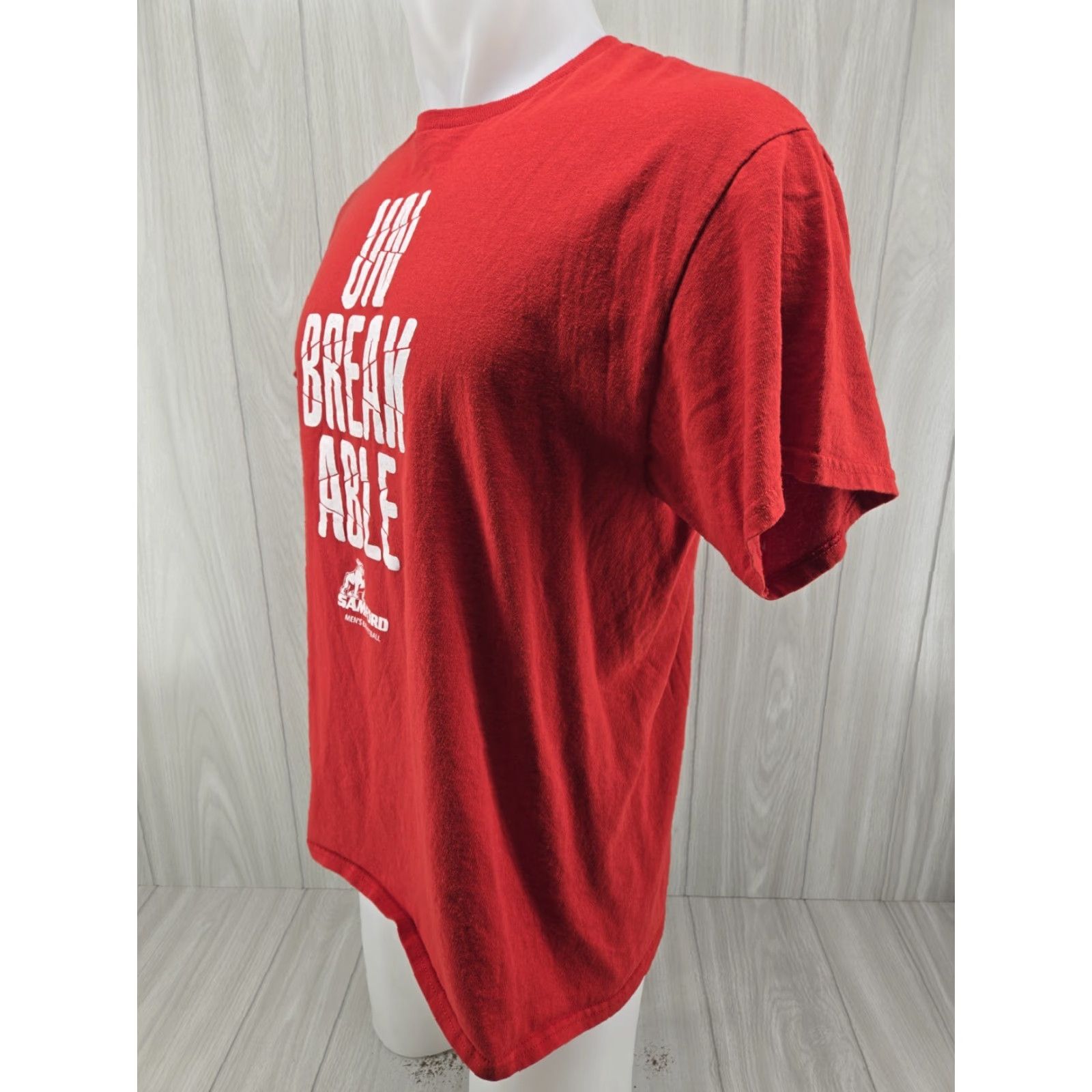 Delta Samford University Bulldogs Mens Basketball UNBREAKABLE T-Shirt Red Size Large Size US L / EU 52-54 / 3 - 4 Thumbnail