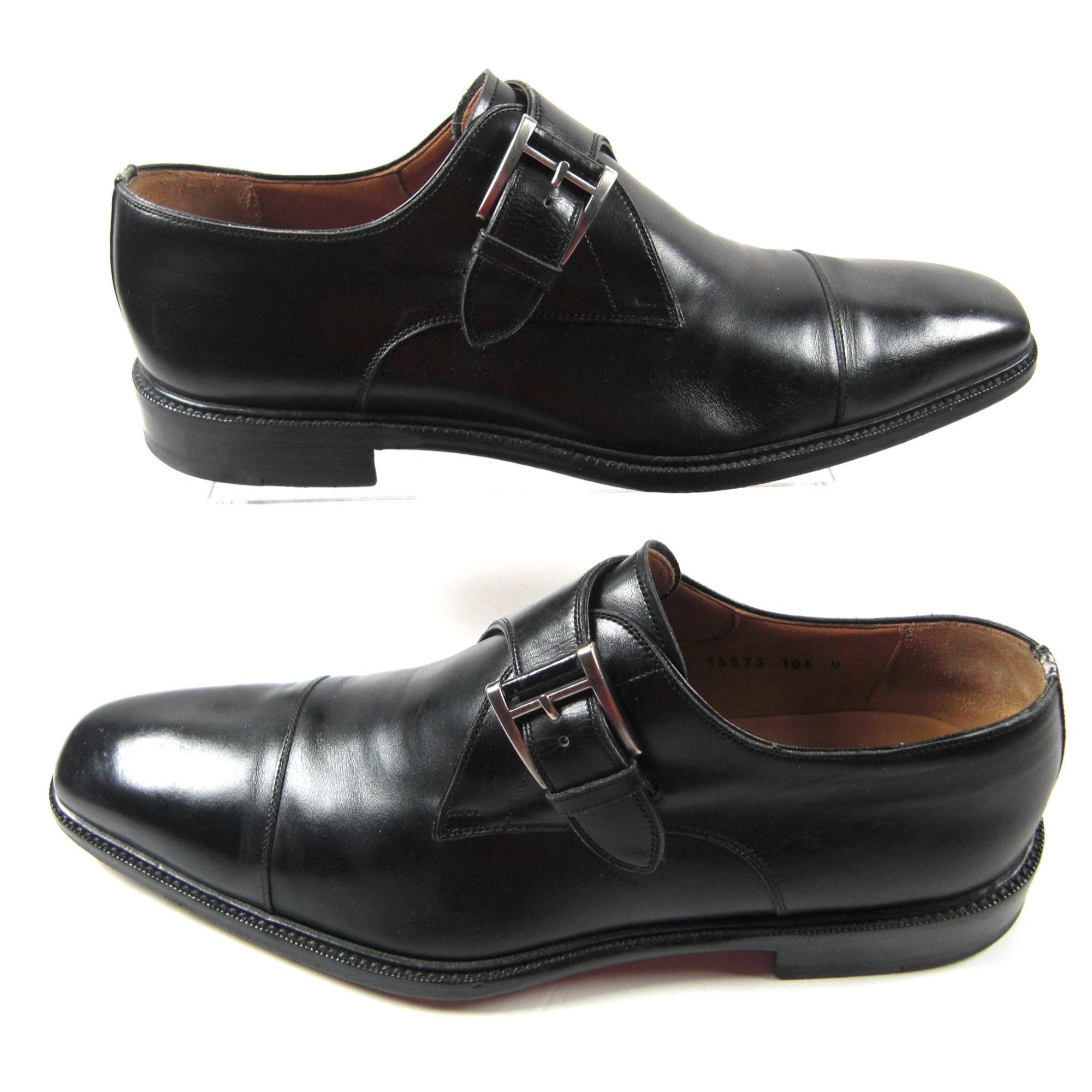 Other Magnanni Black Leather Monk Strap Buckle Loafers Shoes Men's Size US 10.5 / EU 43-44 - 1 Thumbnail