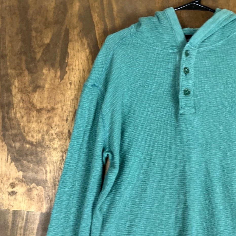 Lucky Brand Lucky Brand Sweater Mens Pullover Knitted Hoodie - Sea Pine 100% Cotton Small Green Thermal Casual Workwear Mens Size US S / EU 44-46 / 1 - 4 Thumbnail
