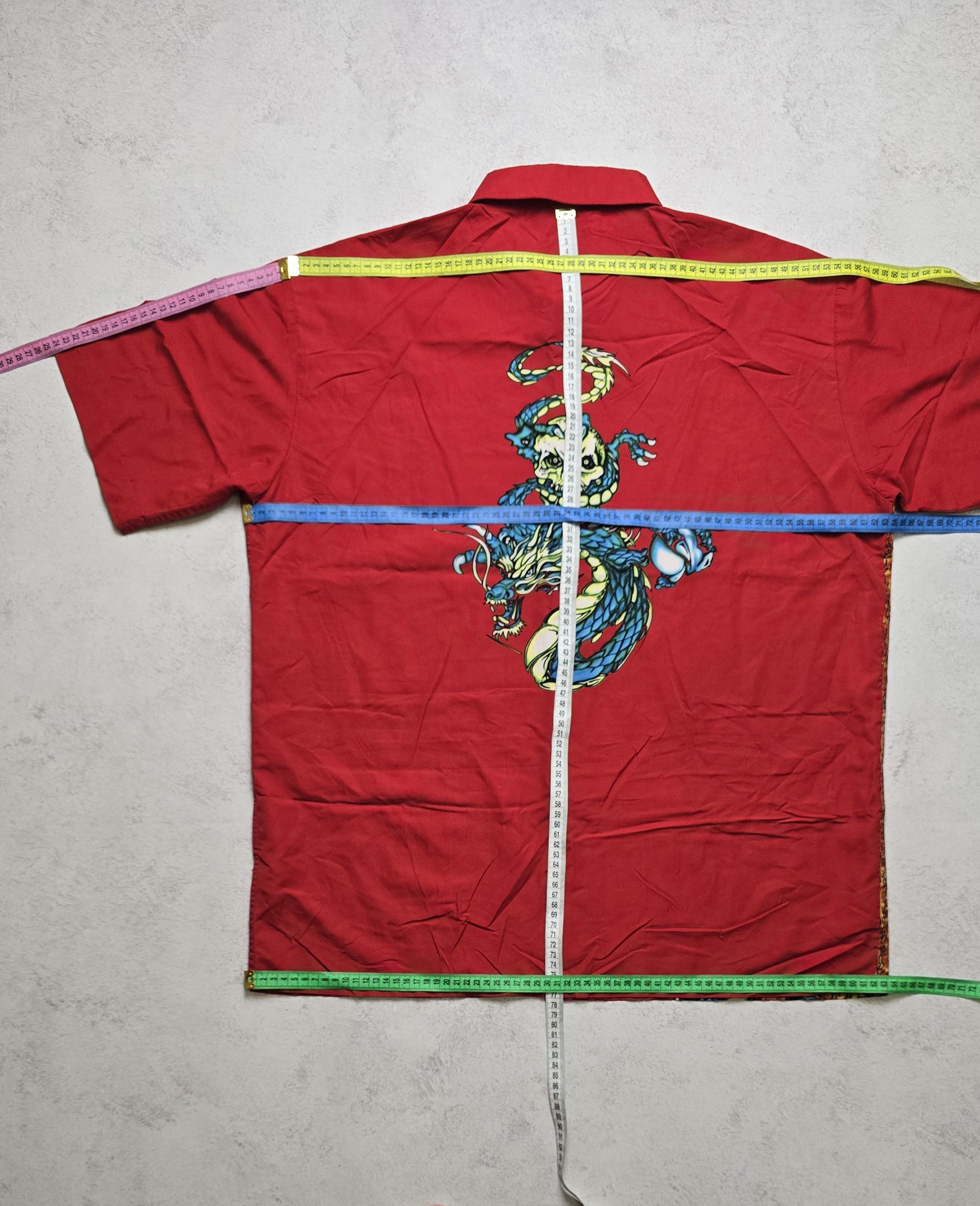 Other Fishbone Dragon Graphic Button Up Shirt Red Vintage Y2K Size US XL / EU 56 / 4 - 3 Thumbnail
