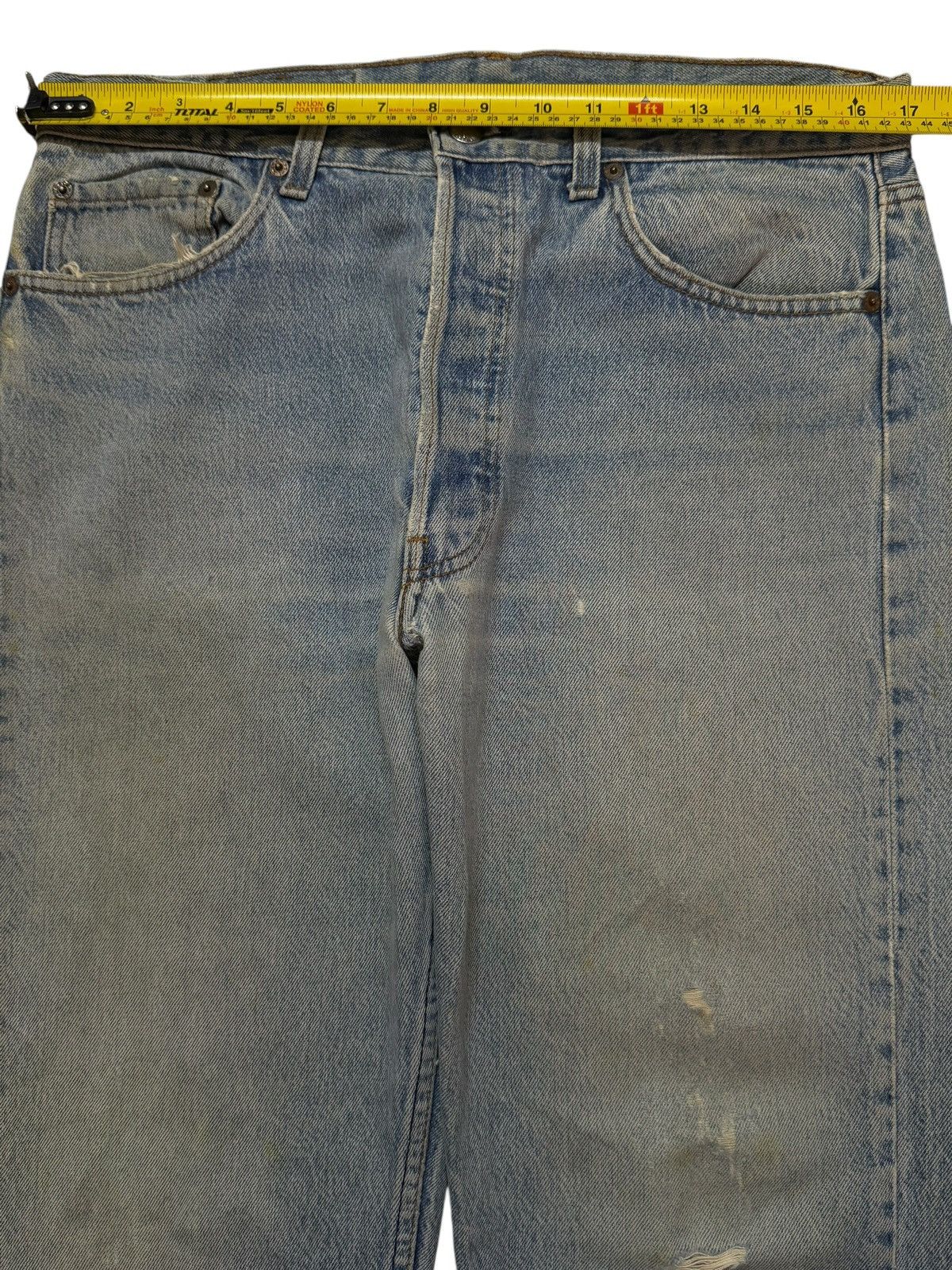 Levi's Vintage 80s Levis 501 Blue Mud Wash Distress Regular Fits Size US 33 - 7 Thumbnail