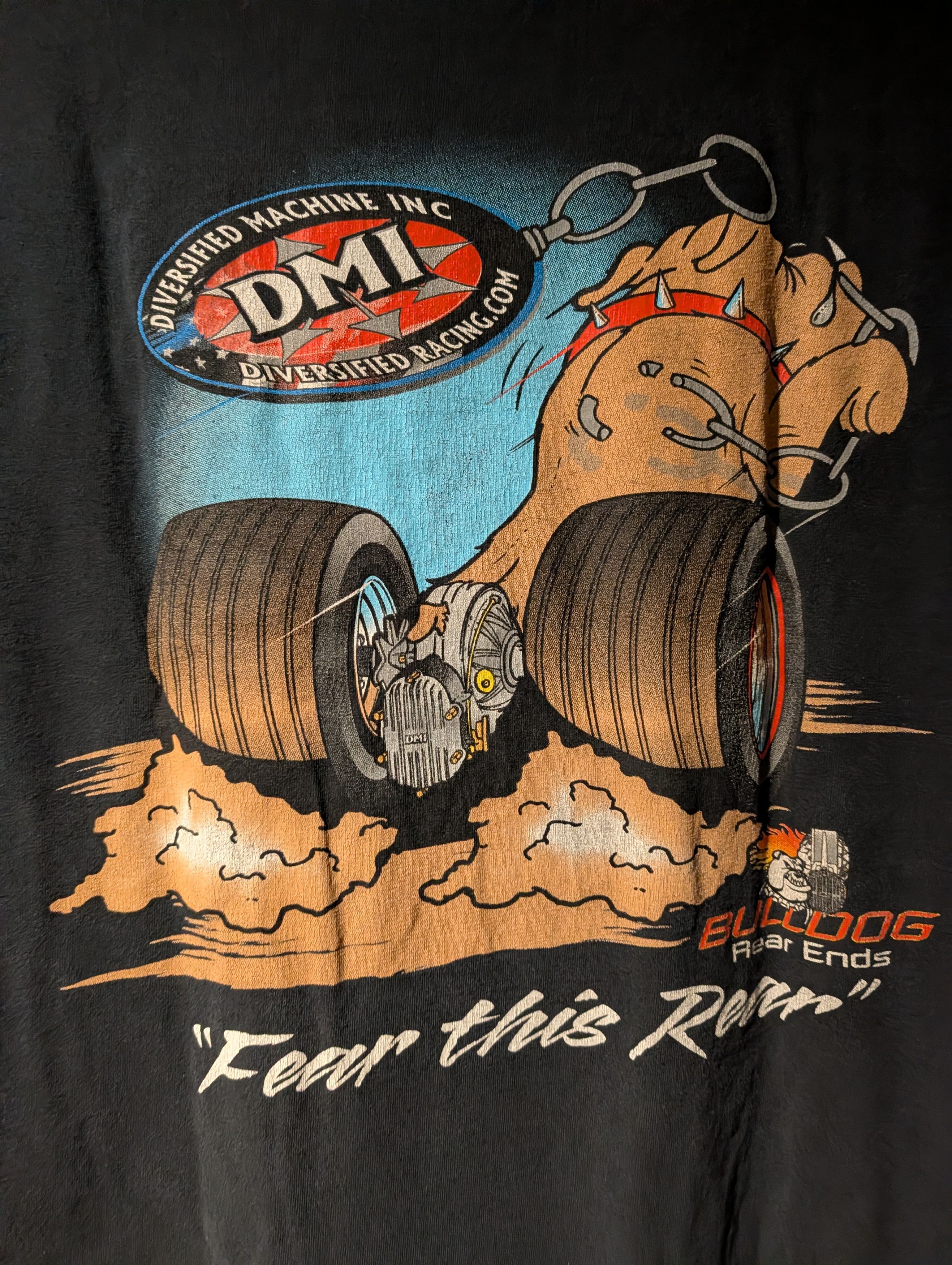NASCAR Vintage Y2K Diversed Machine Inc Fear the Roar Moto T-Shirt Size US XXL / EU 58 / 5 - 2 Thumbnail