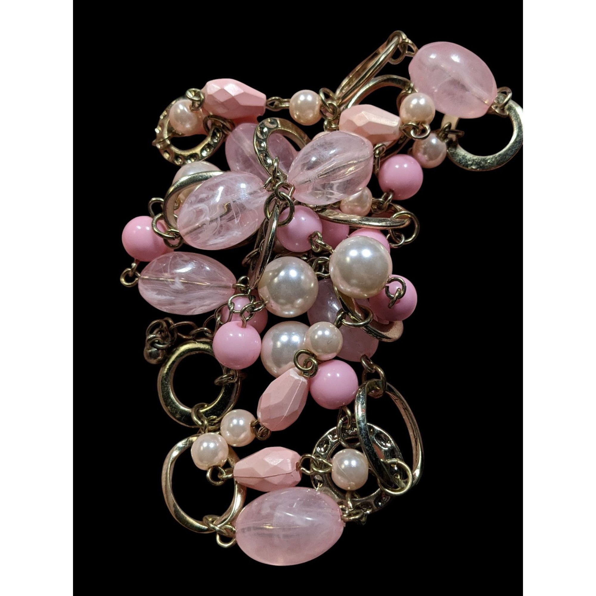 Other Coquette Pink And Gold Tone Beaded Chain Necklace Size ONE SIZE - 3 Thumbnail