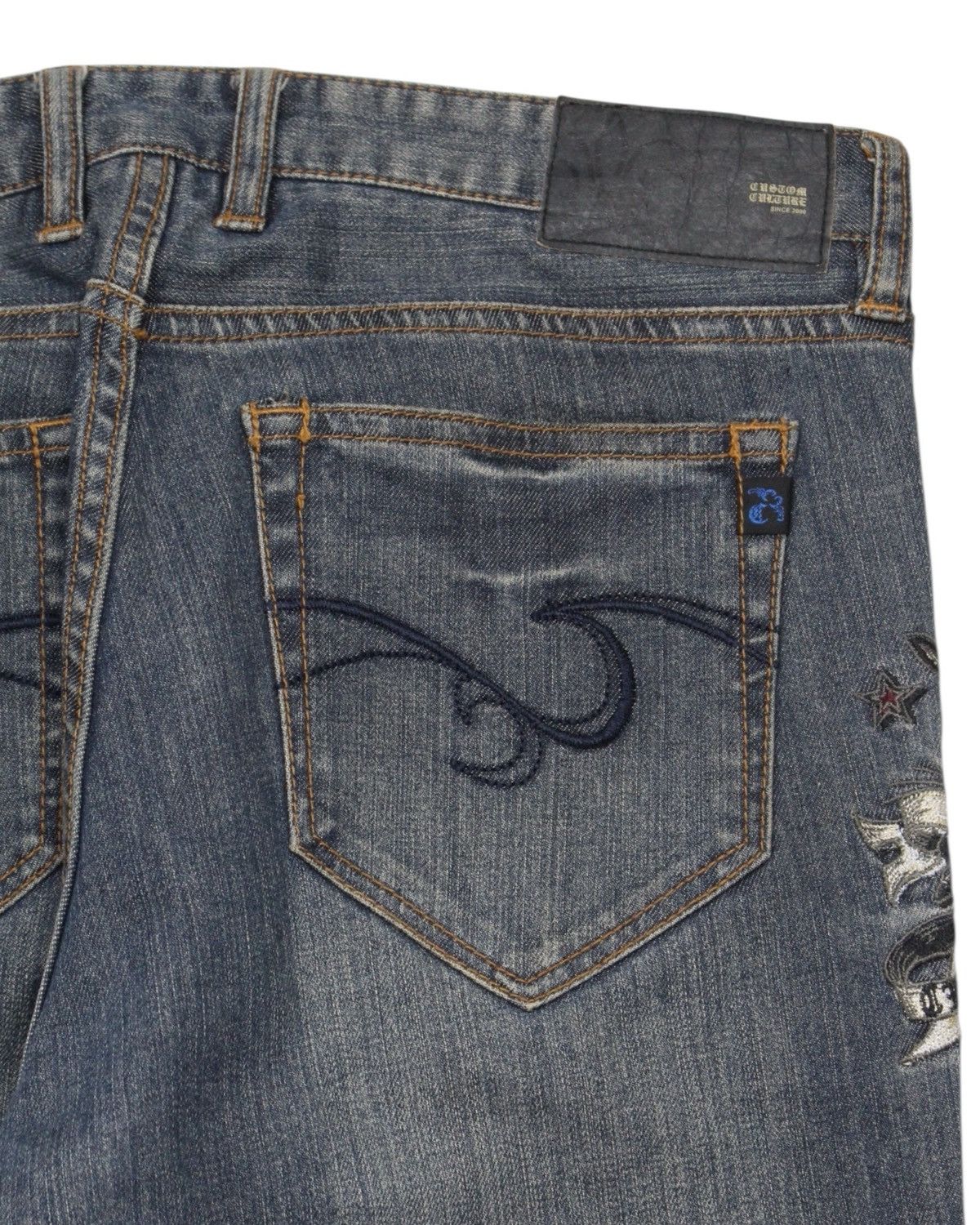 If Six Was Nine 2000S CUSTOM CULTURE JAPAN EMBROIDERED DENIM JEANS Size US 33 - 4 Thumbnail