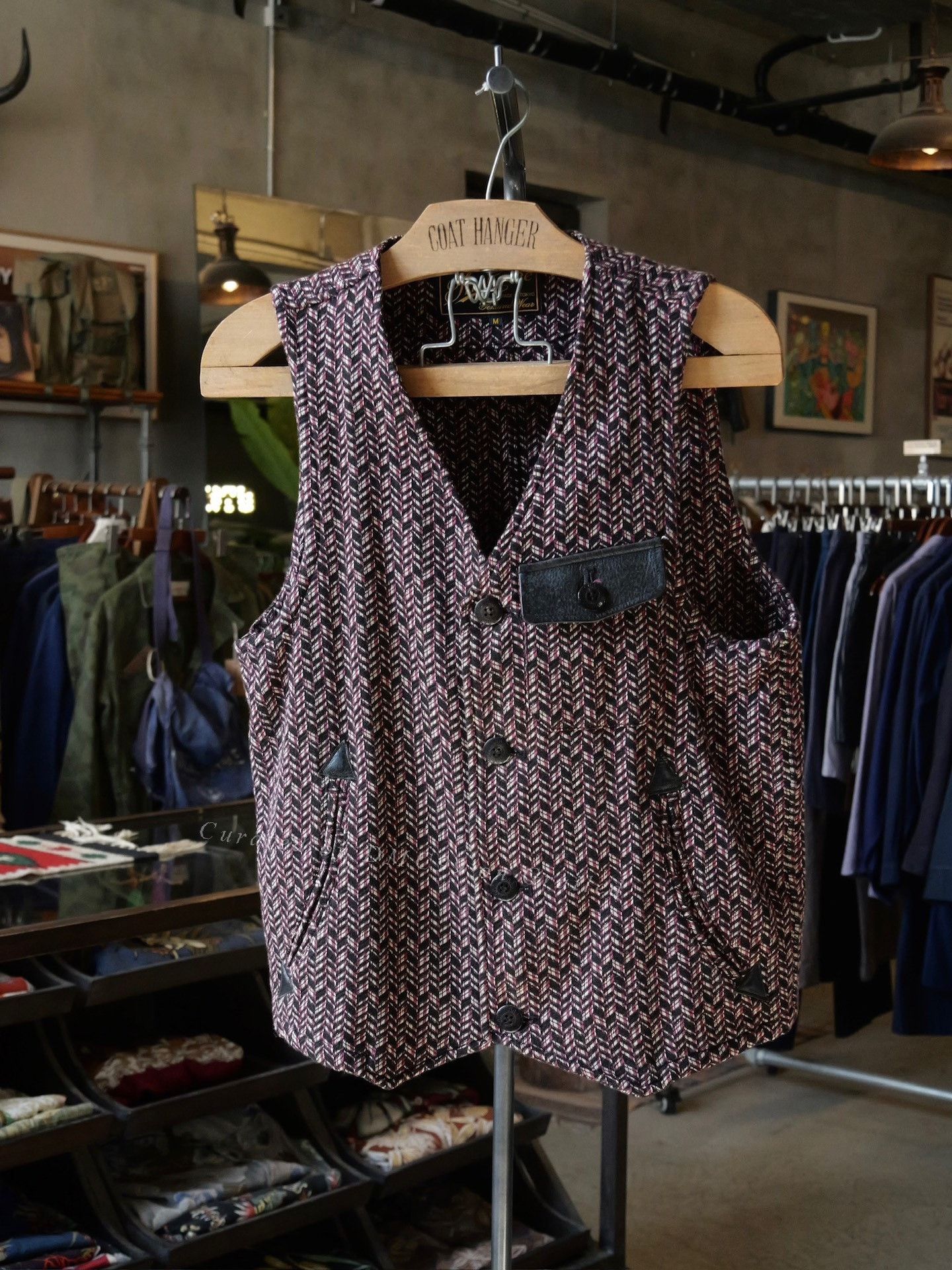 Vintage Calee Knit Button Leather-Paneled Vest Size M / US 6-8 / IT 42-44 - 1 Thumbnail