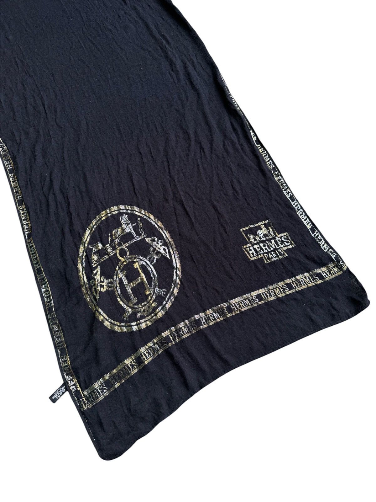 Hermes Hermes Paris Black Silk Scarf Size ONE SIZE - 6 Thumbnail