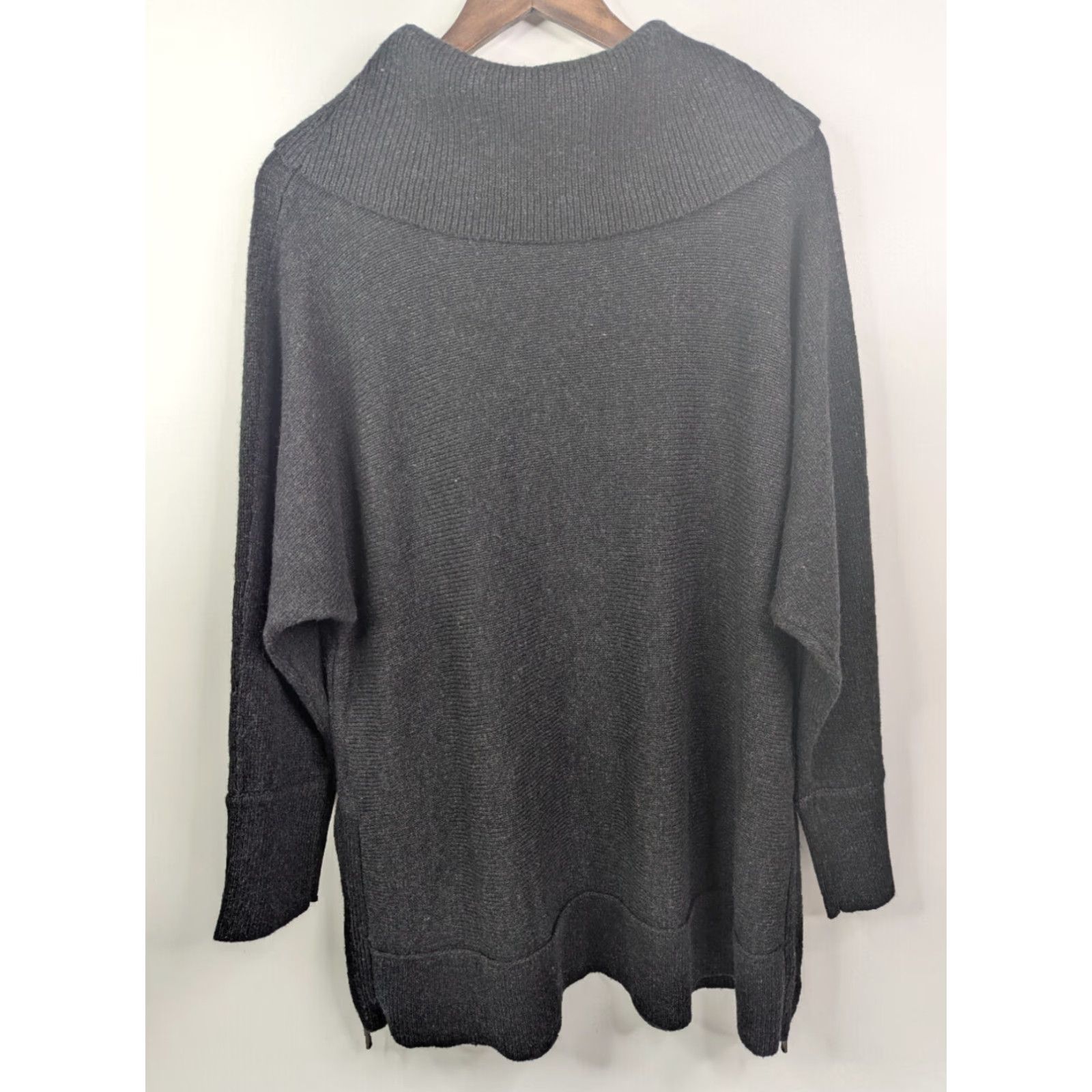 Soft Surroundings Soft Surroundings Black Cowl Neck Modal Wool Cashmere Knit Sweater One Size Size ONE SIZE - 4 Thumbnail