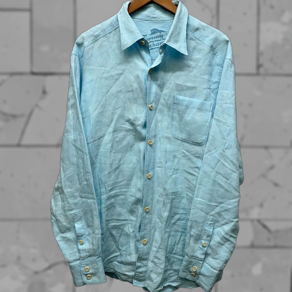 Tommy Bahama Tommy Bahama Relax Light Blue Long Sleeve Button-Up Shirt Mens XL Blue Button-Down Collar Relaxed Fit Size US XL / EU 56 / 4 - 1 Thumbnail