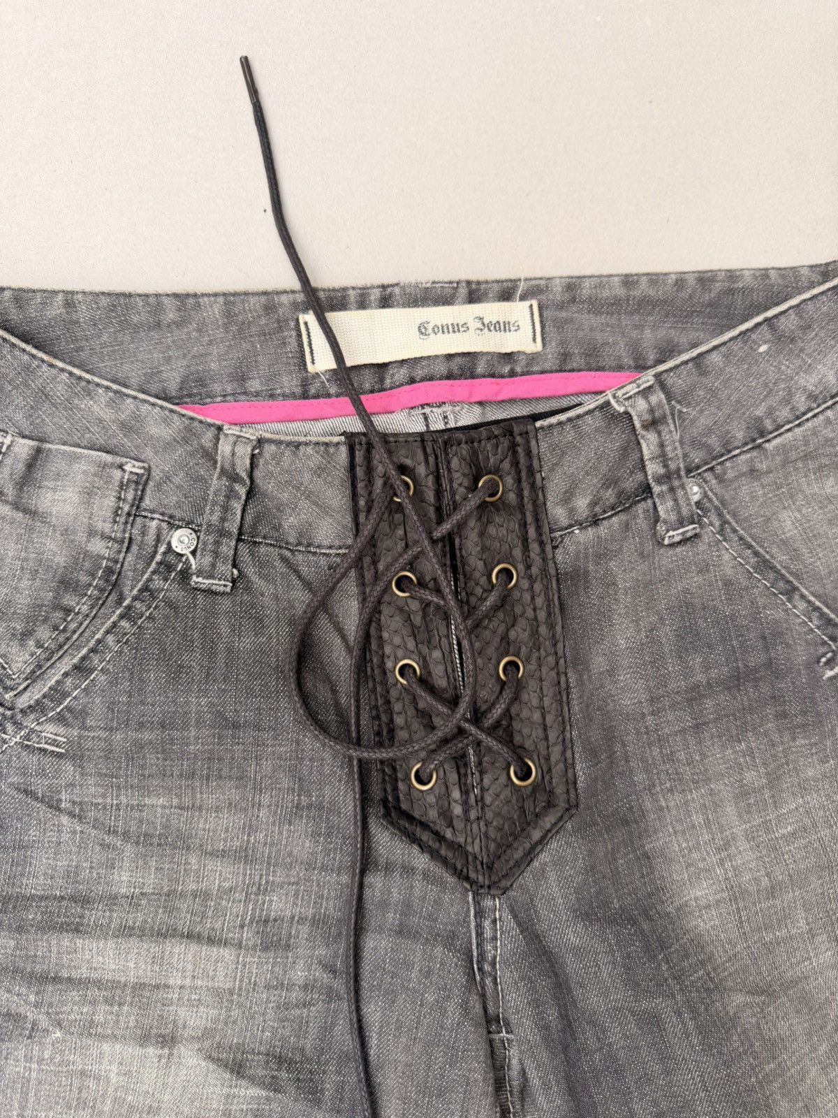 Japanese Brand CONUS Lace up flare jeans Size US 27 - 3 Thumbnail