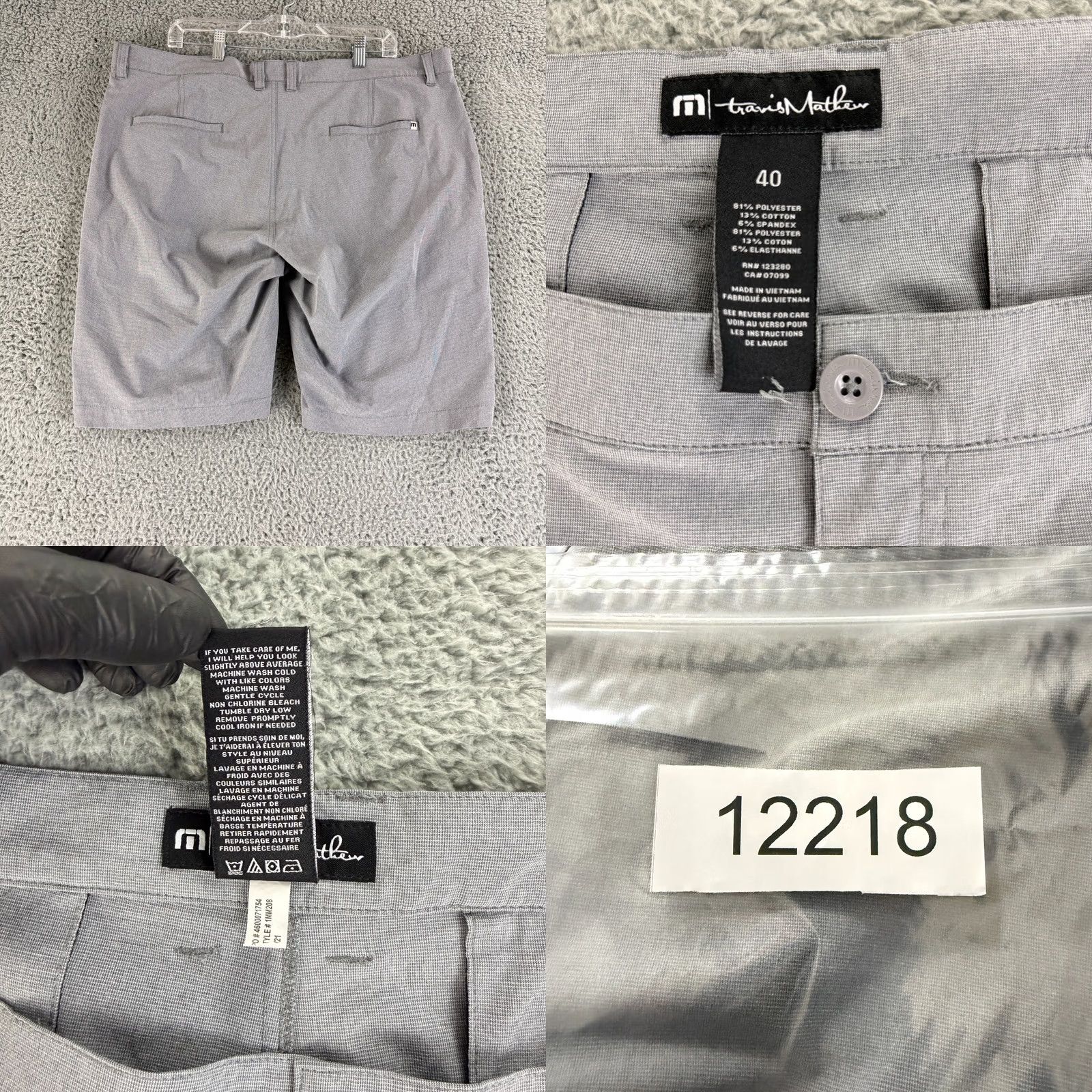 TravisMathew TravisMathew Beck Shorts Mens Size 40 Gray Performance Golf Stretch Casual Size US 40 / EU 56 - 8 Thumbnail