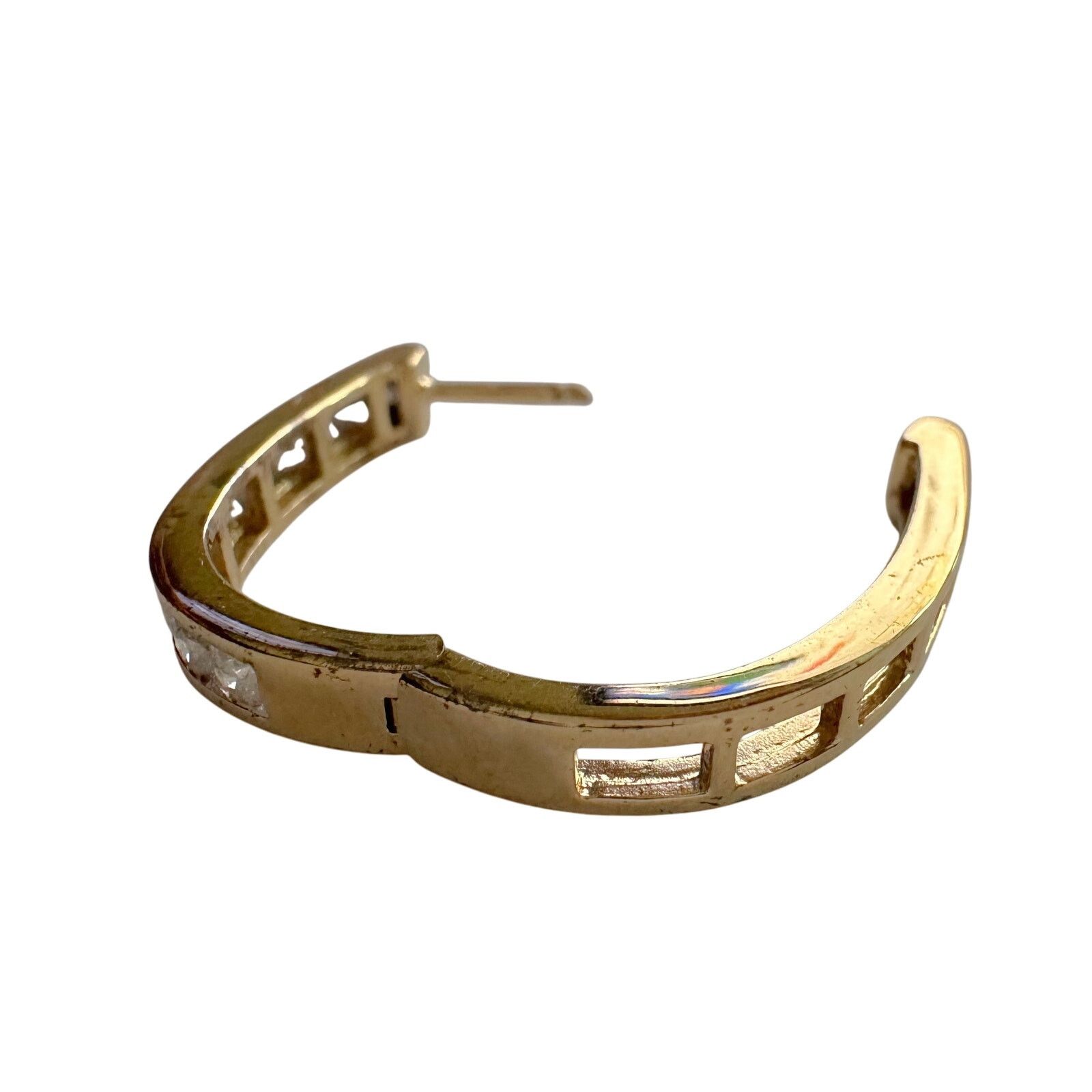 Other 1.00 Carat Natural Diamond Hoop Earrings Gold Plate Sterling Size ONE SIZE - 7 Thumbnail