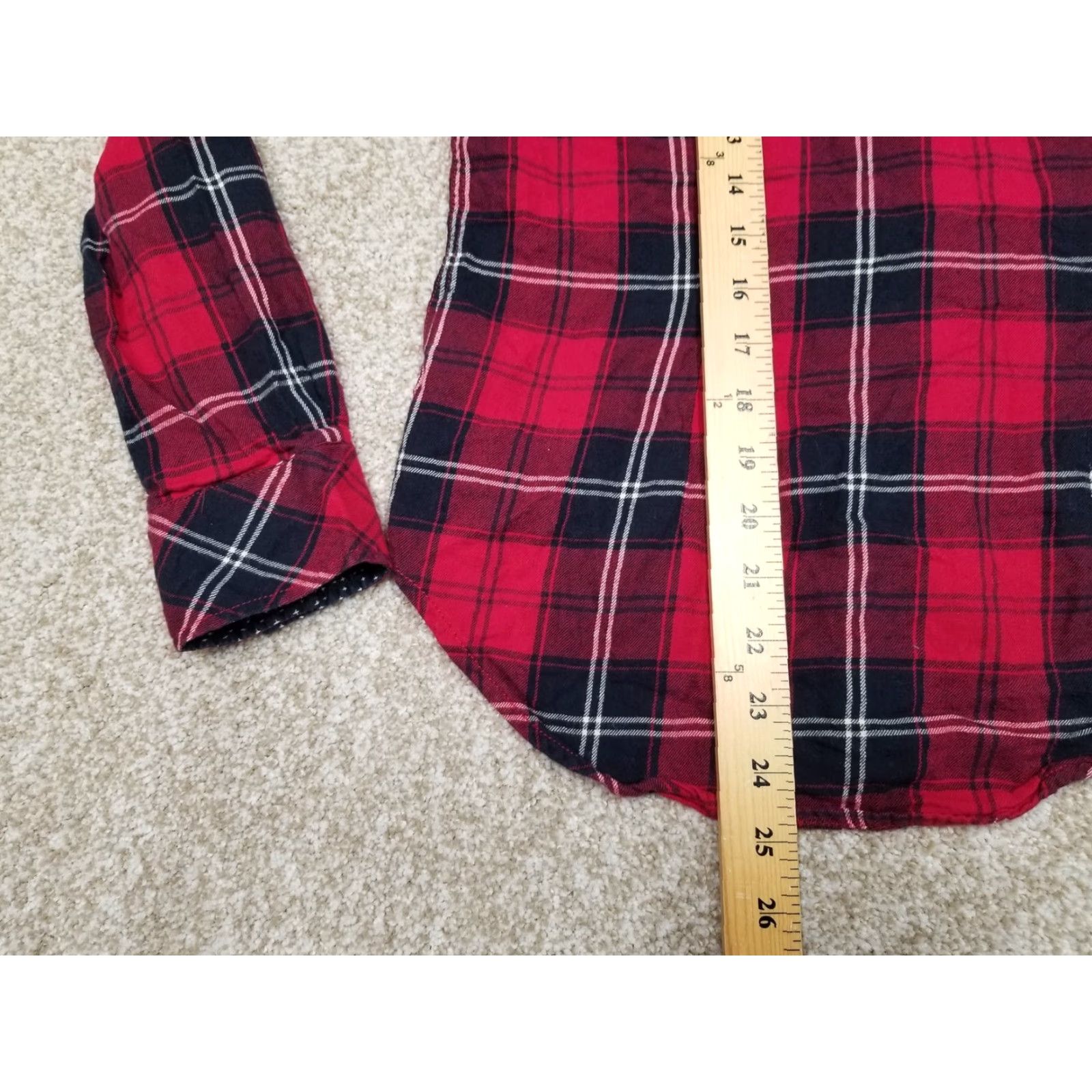 H&M H&M L.O.G.G. Shirt Womens 6 Red Plaid Flannel Button-Up Long Sleeve Casual Shirt Size M / US 6-8 / IT 42-44 - 7 Thumbnail