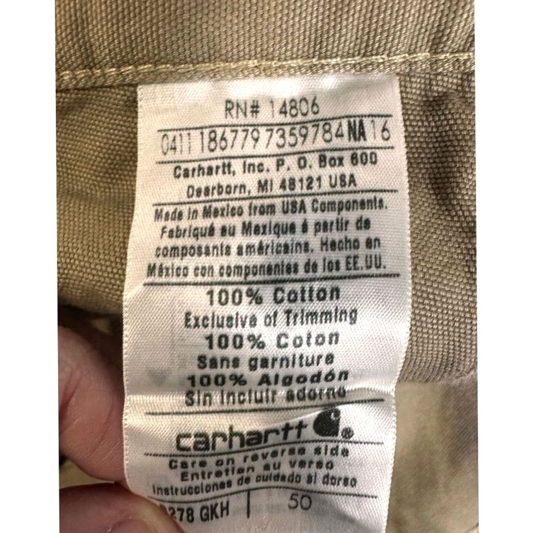 Carhartt VINTAGE? No. Carhartt Shorts Mens 50X11 Big Tall Khaki Canvas Workwear Logo NEW Black? Size US 34 / EU 50 - 5 Thumbnail
