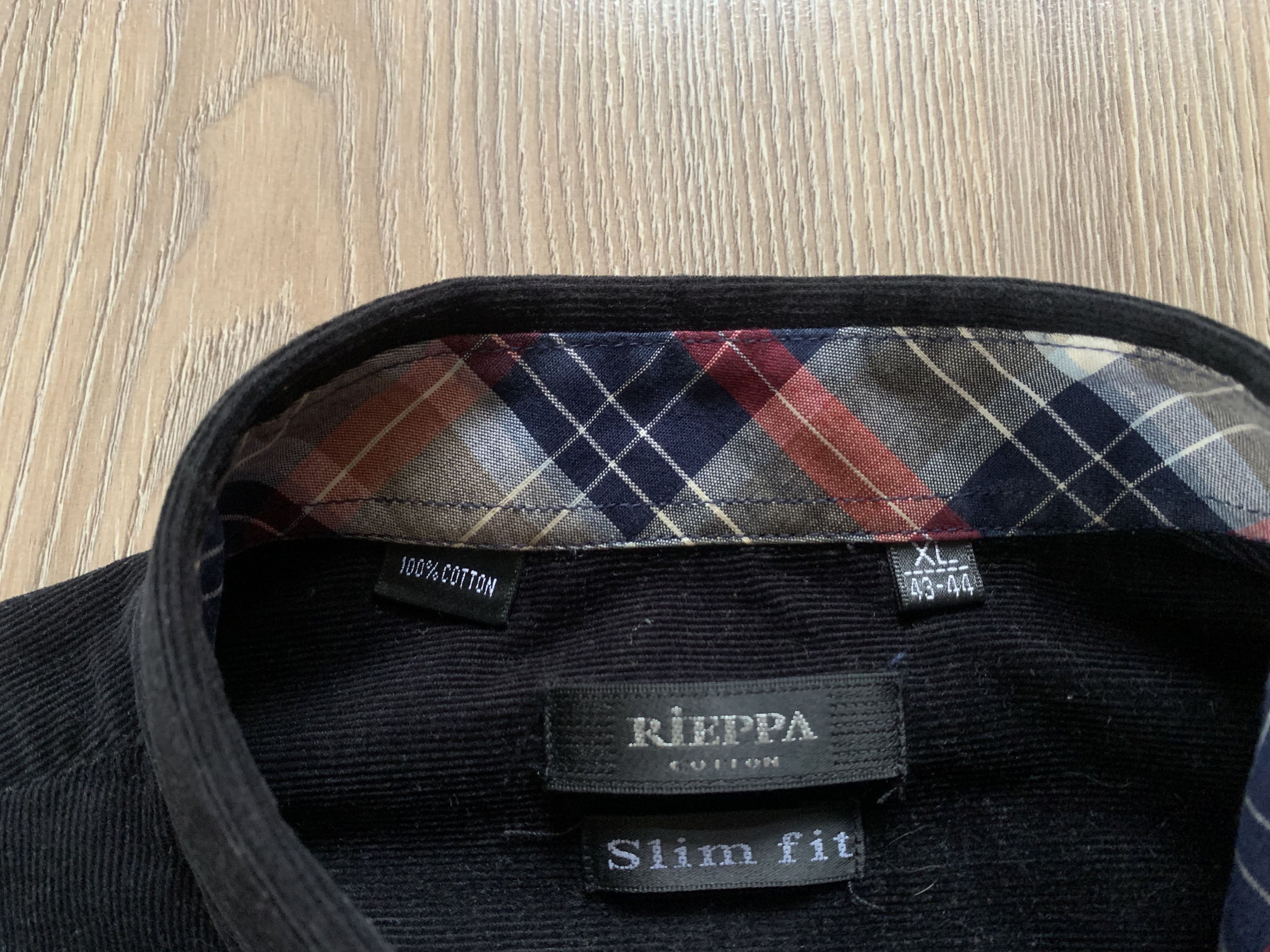 Other Rieppa Slim Fit Mens Black Micro Corduroy Shirt Size US XL / EU 56 / 4 - 8 Thumbnail