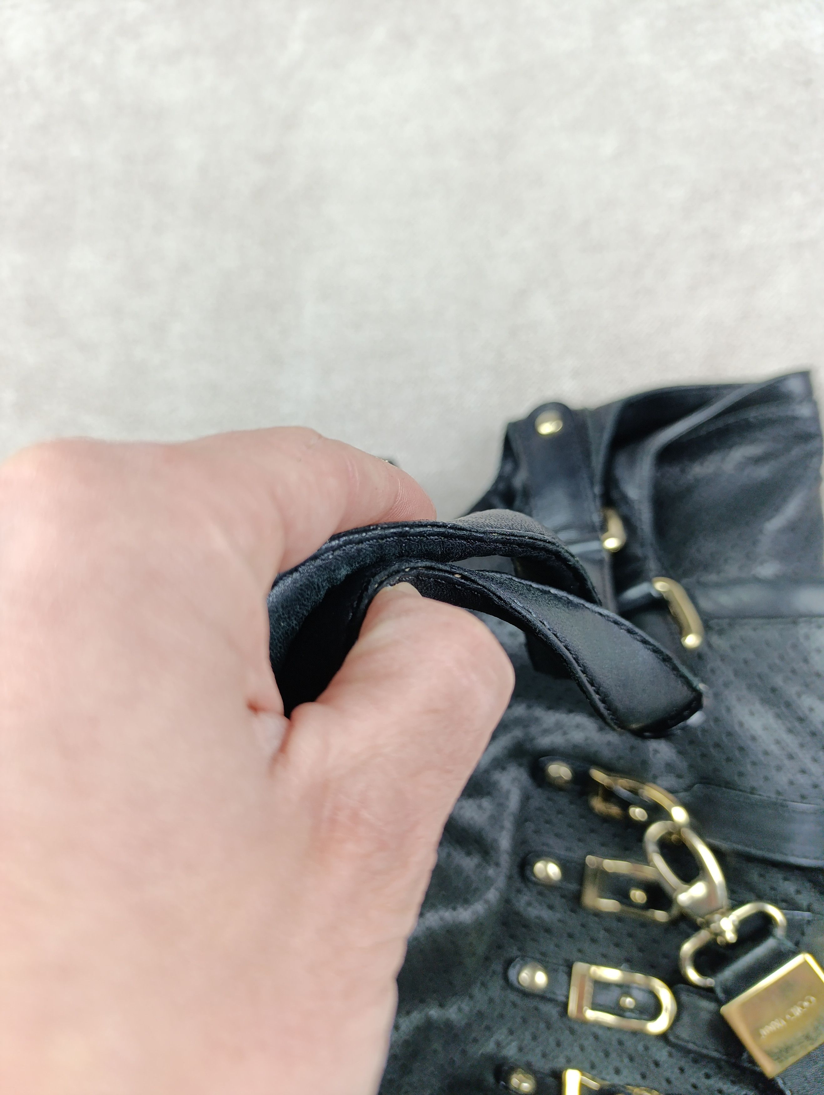 Jimmy Choo Jimmy Choo Black Perforated Leather Gold Hardware Bree Bag Size ONE SIZE - 23 Thumbnail