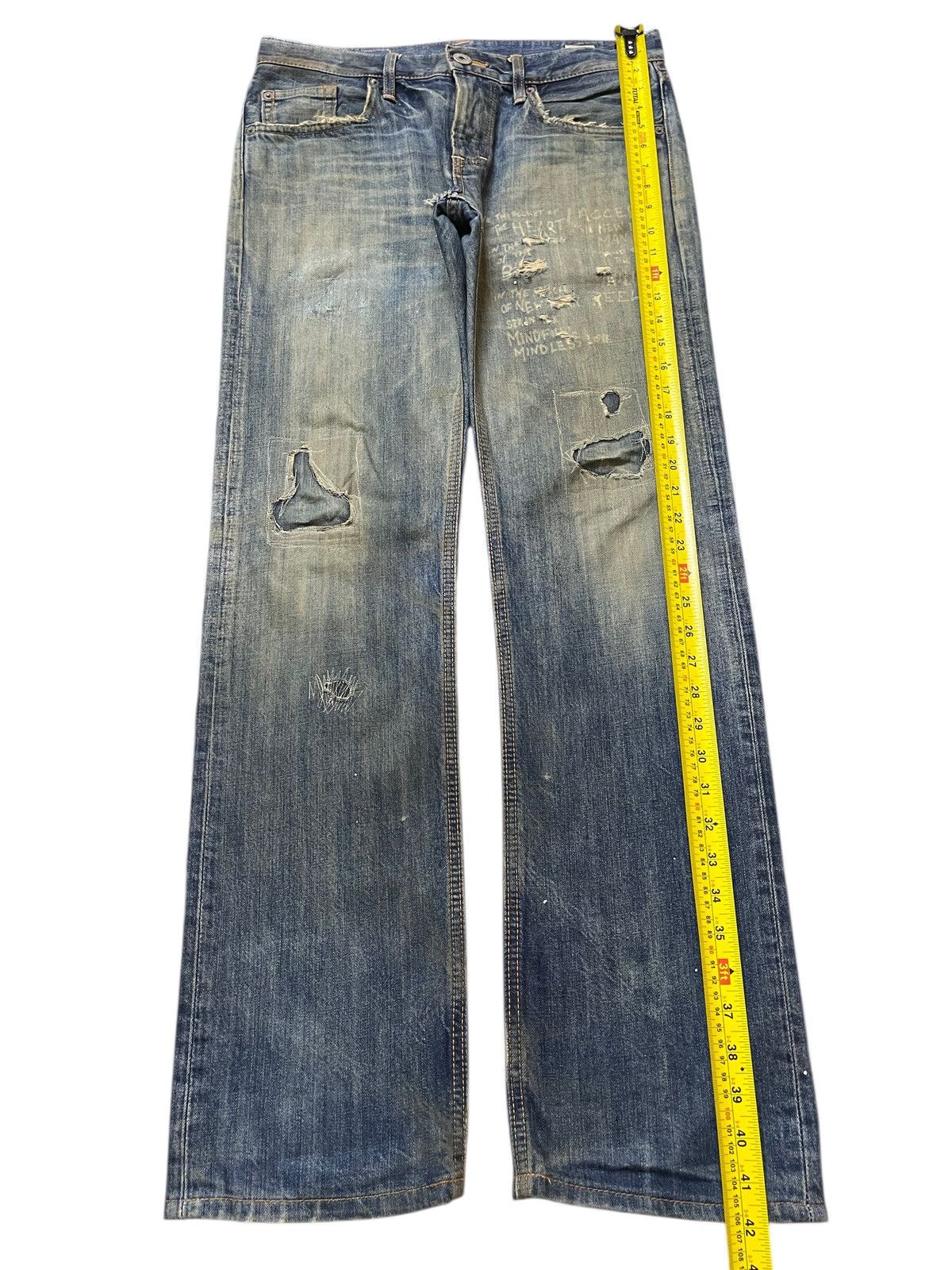 Edwin Vintage Japan Edwin Mud Wash Painted Style Distress Jeans Size US 32 / EU 48 - 14 Thumbnail
