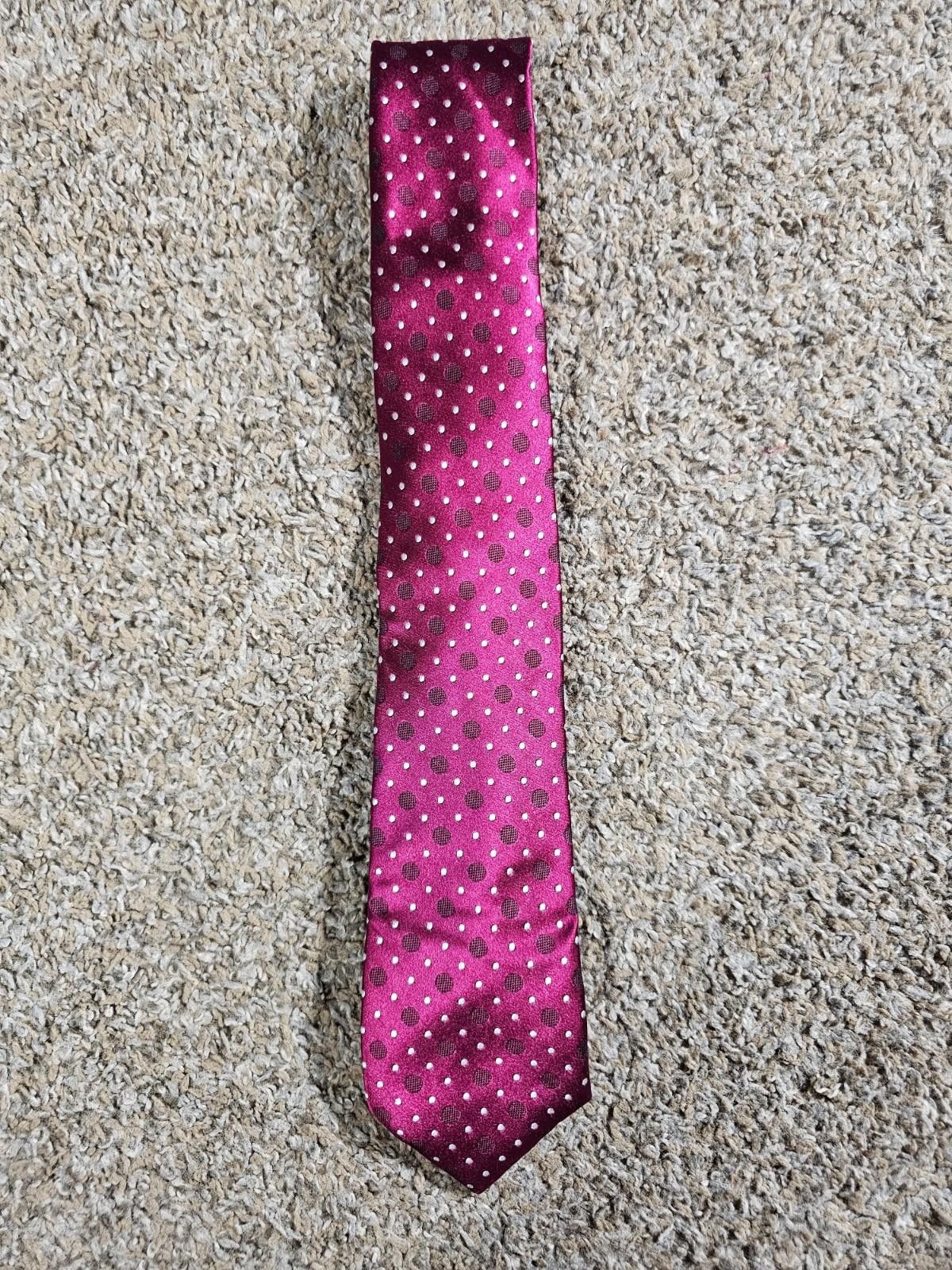 Michael Kors Michael KORS Necktie 100% Silk Pink Purple Polka Dots Size ONE SIZE - 1 Thumbnail