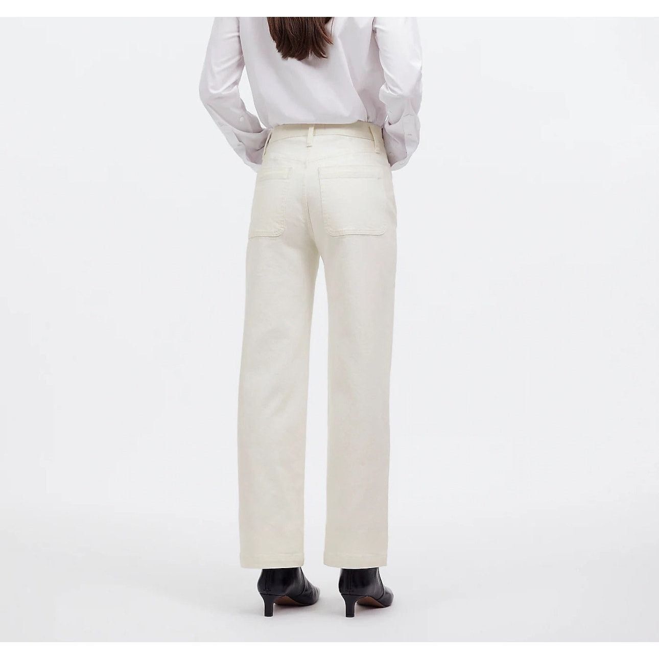 Madewell NWT Madewell Emmett Wide-Leg Jean: Patch Pocket White 24 Size 24" / US 00 / IT 34 - 3 Thumbnail