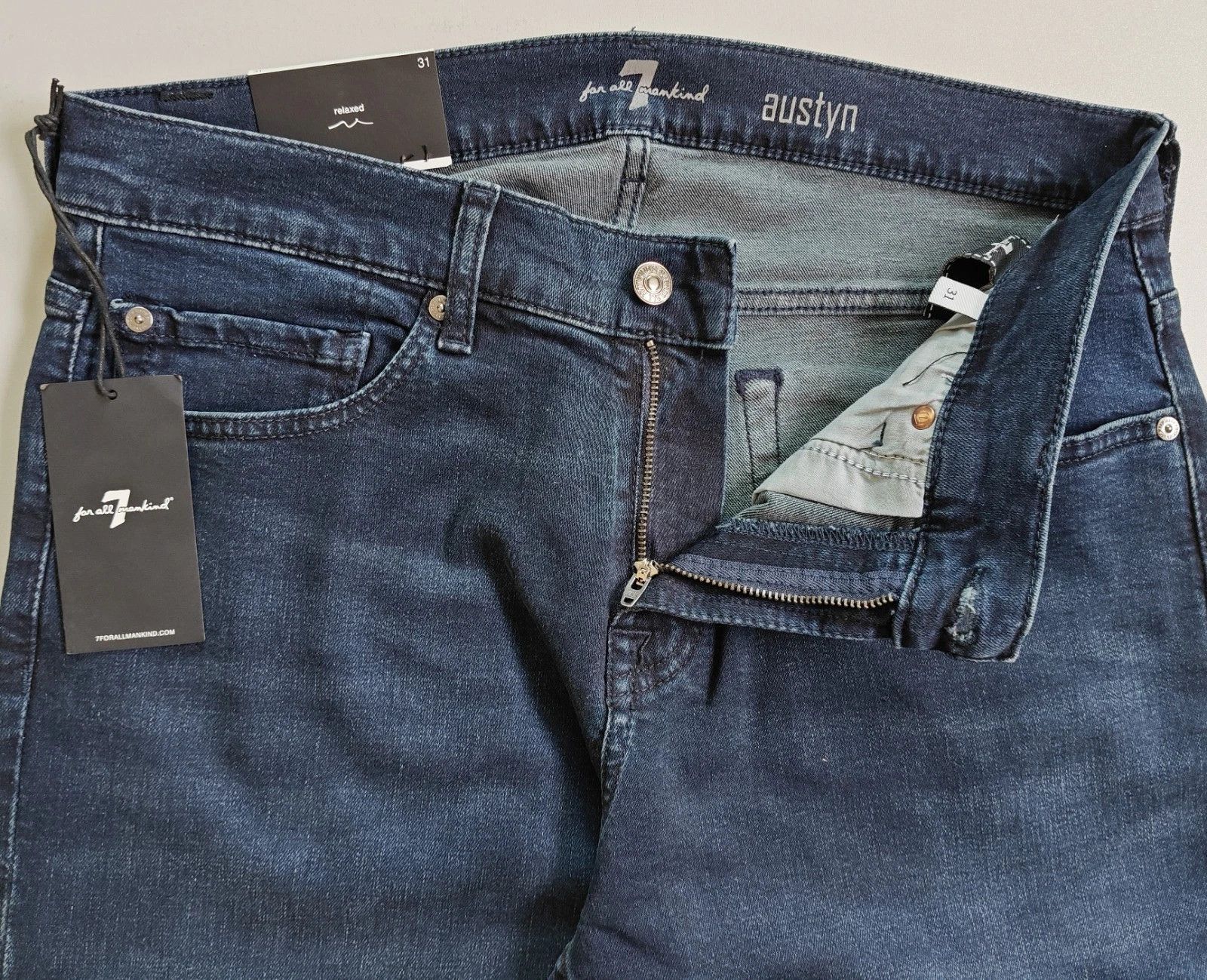 7 For All Mankind 7 For All ManKind Austyn River Water Straight Jeans T / 6061 Size US 31 - 6 Thumbnail