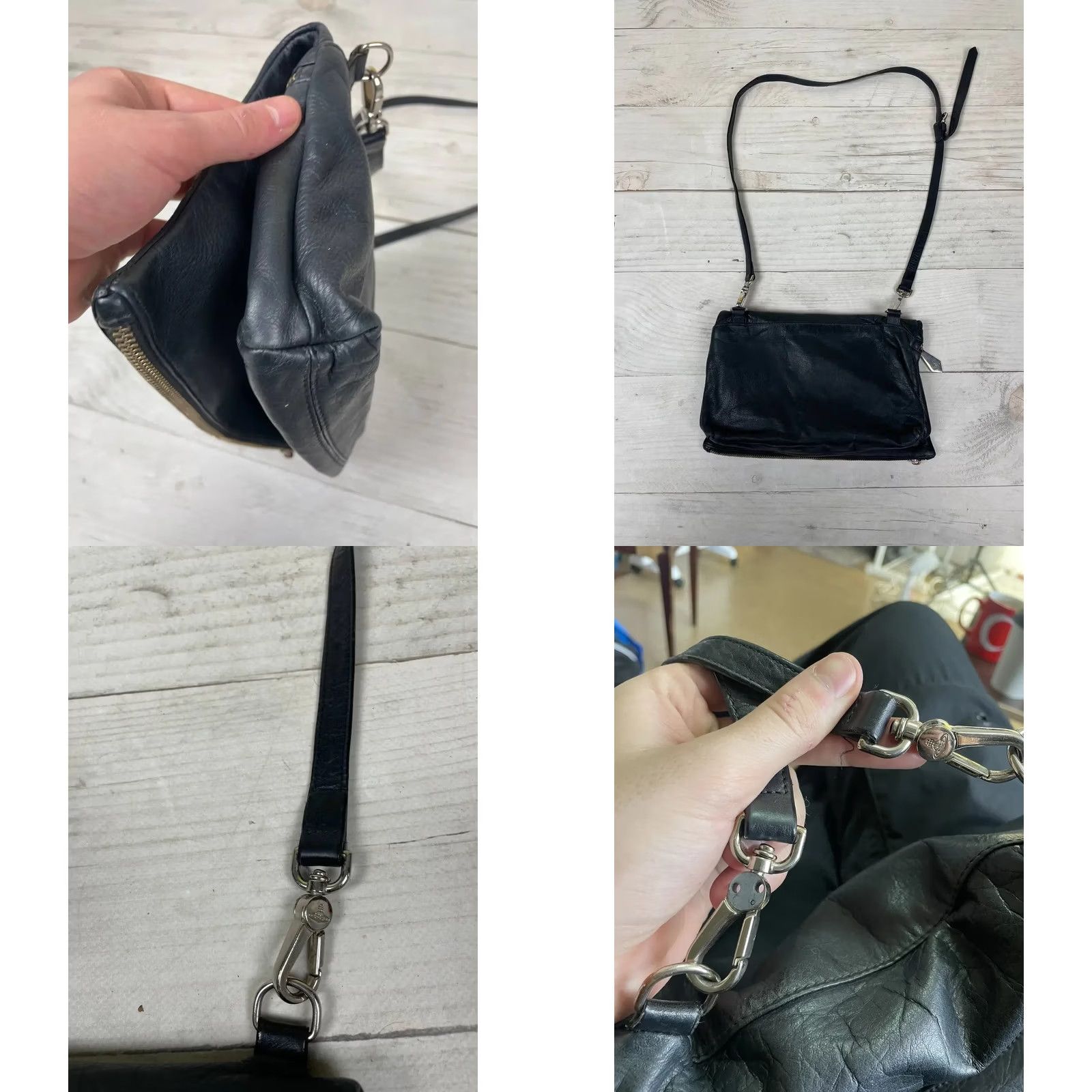 Vivienne Westwood Vivienne Westwood Shoulder Bag Black Leather Women's Logo Orb 18/28/7cm Vintage: No Size ONE SIZE - 9 Thumbnail