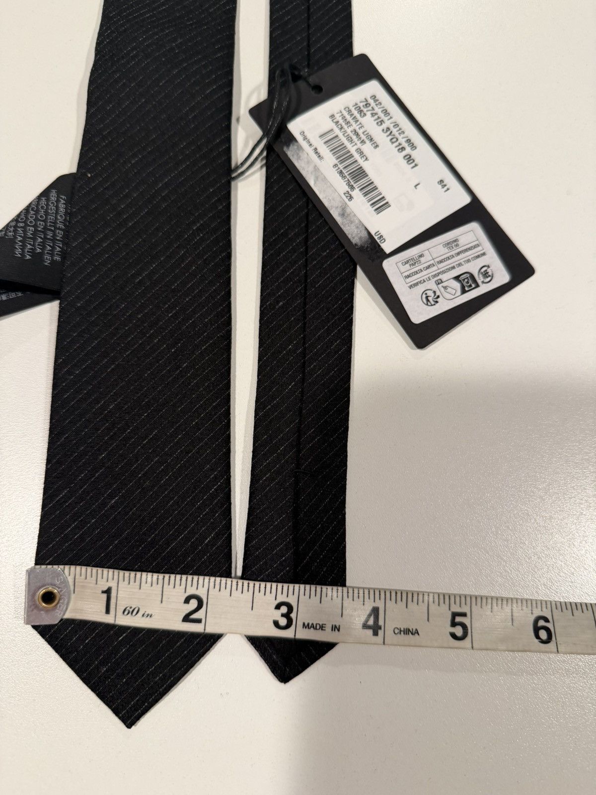 Saint Laurent Paris Saint Laurent mens skinny tie. Size ONE SIZE - 8 Thumbnail