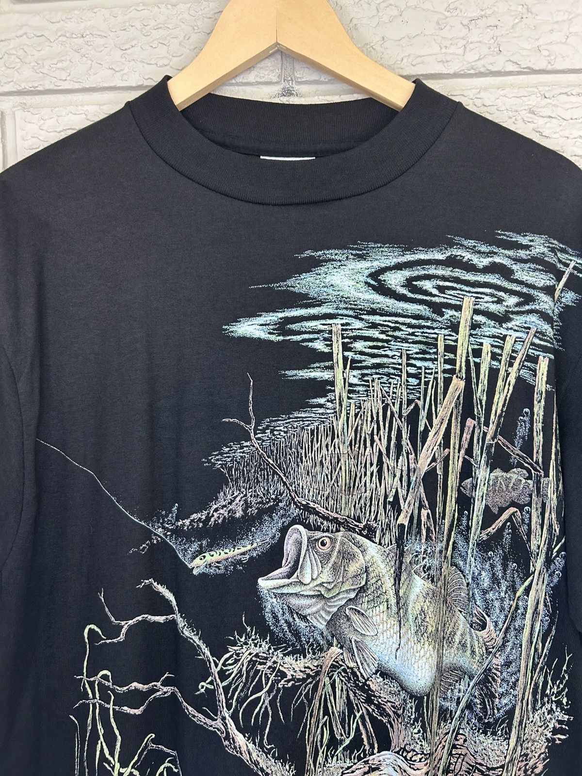 Vintage Vintage 90s Bass Fishing T Shirt Size US L / EU 52-54 / 3 - 3 Thumbnail