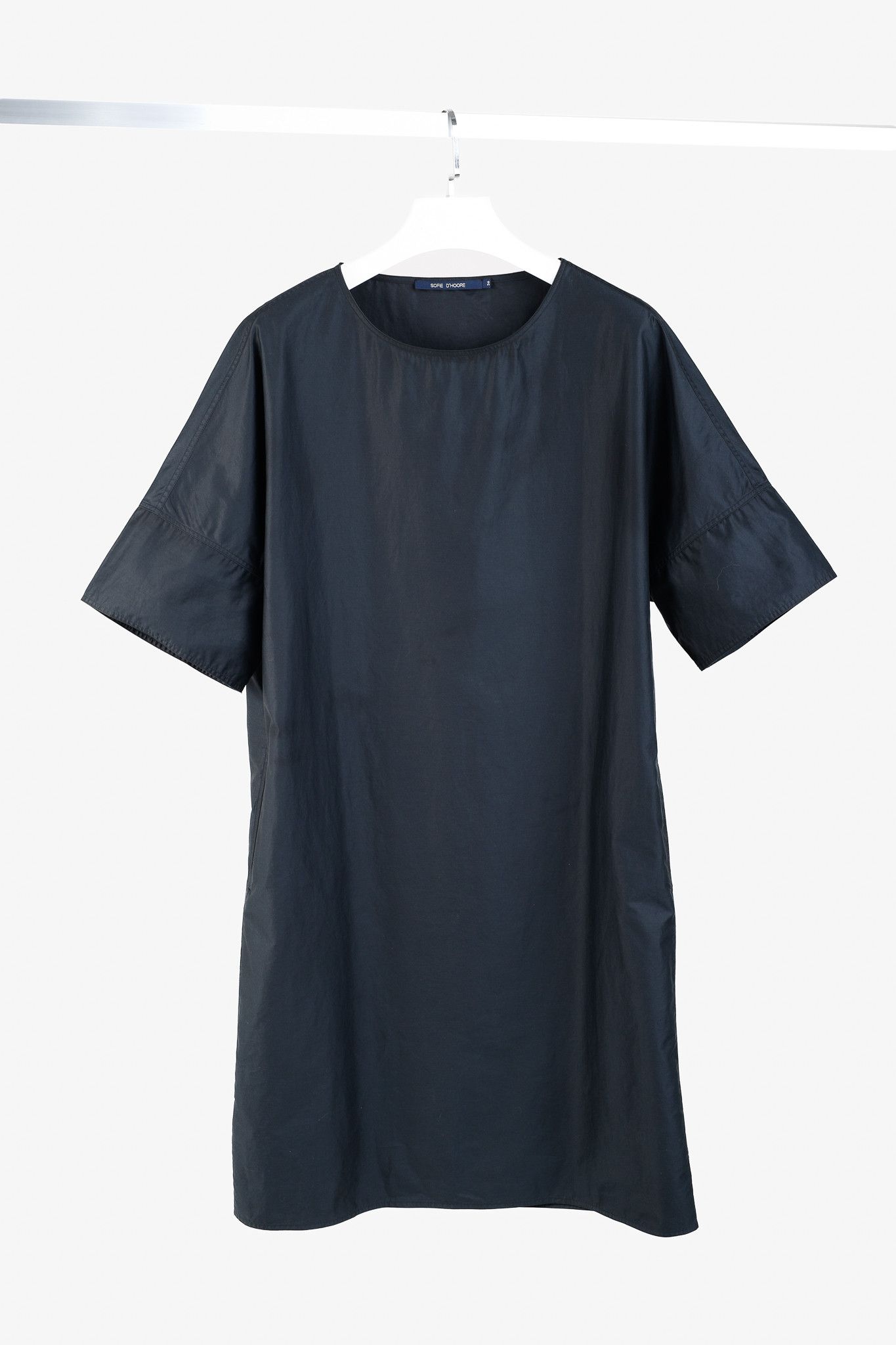 SOFIE D'HOORE Sofie D'Hoore Drop Shoulder Navy Cotton Dress Size S / US 4 / IT 40 - 1 Thumbnail