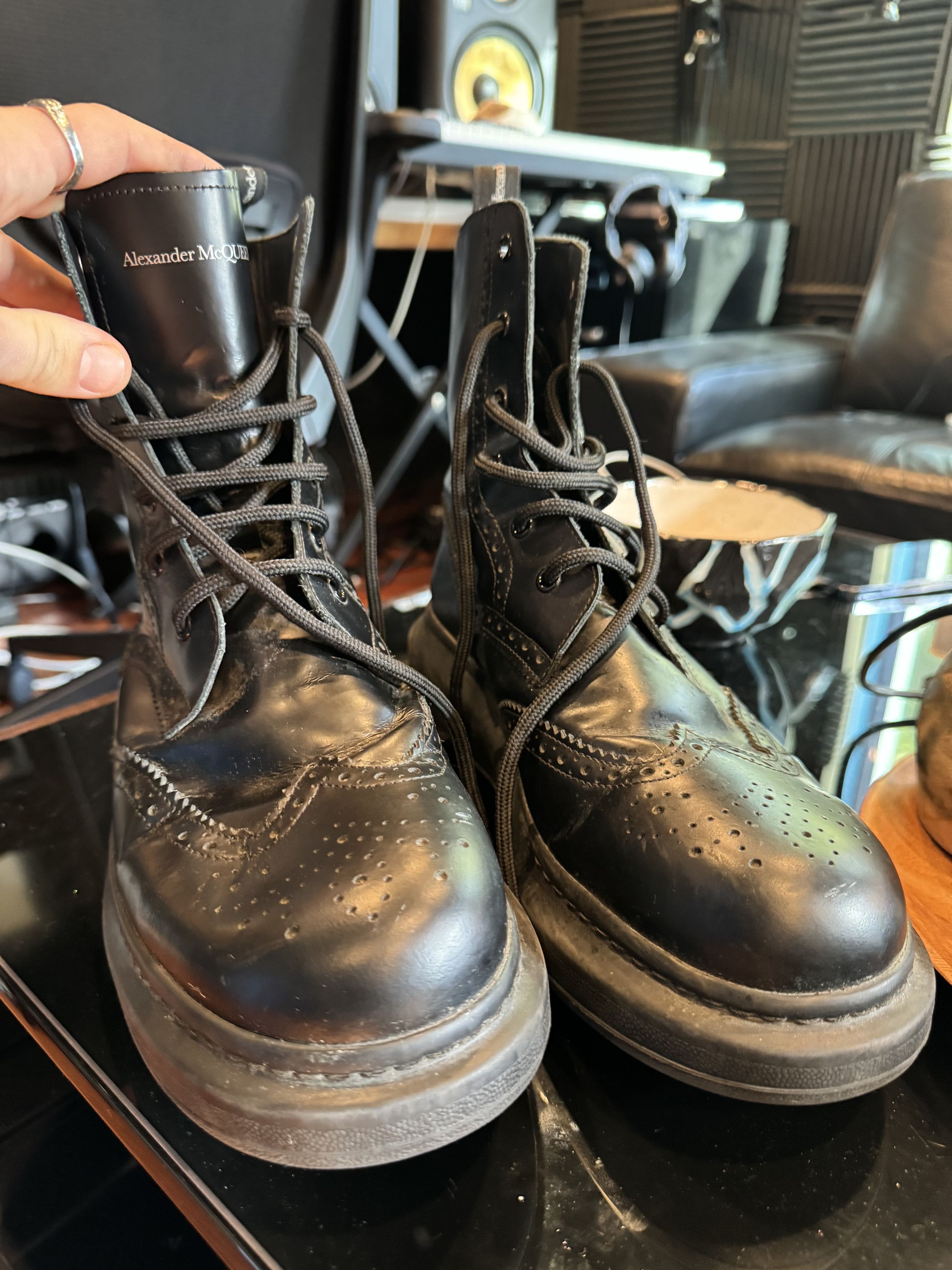 Alexander McQueen Alexander McQueen Hybrid Brogue Boots Size US 12 / EU 45 - 2 Thumbnail