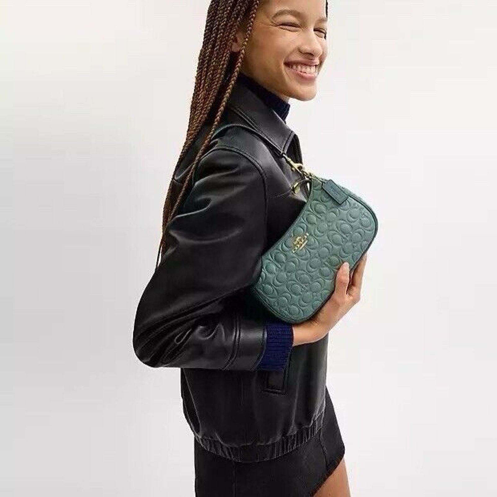 Coach NWT Coach Teri Shoulder Bag In Signature Leather CY674 Size ONE SIZE - 8 Thumbnail