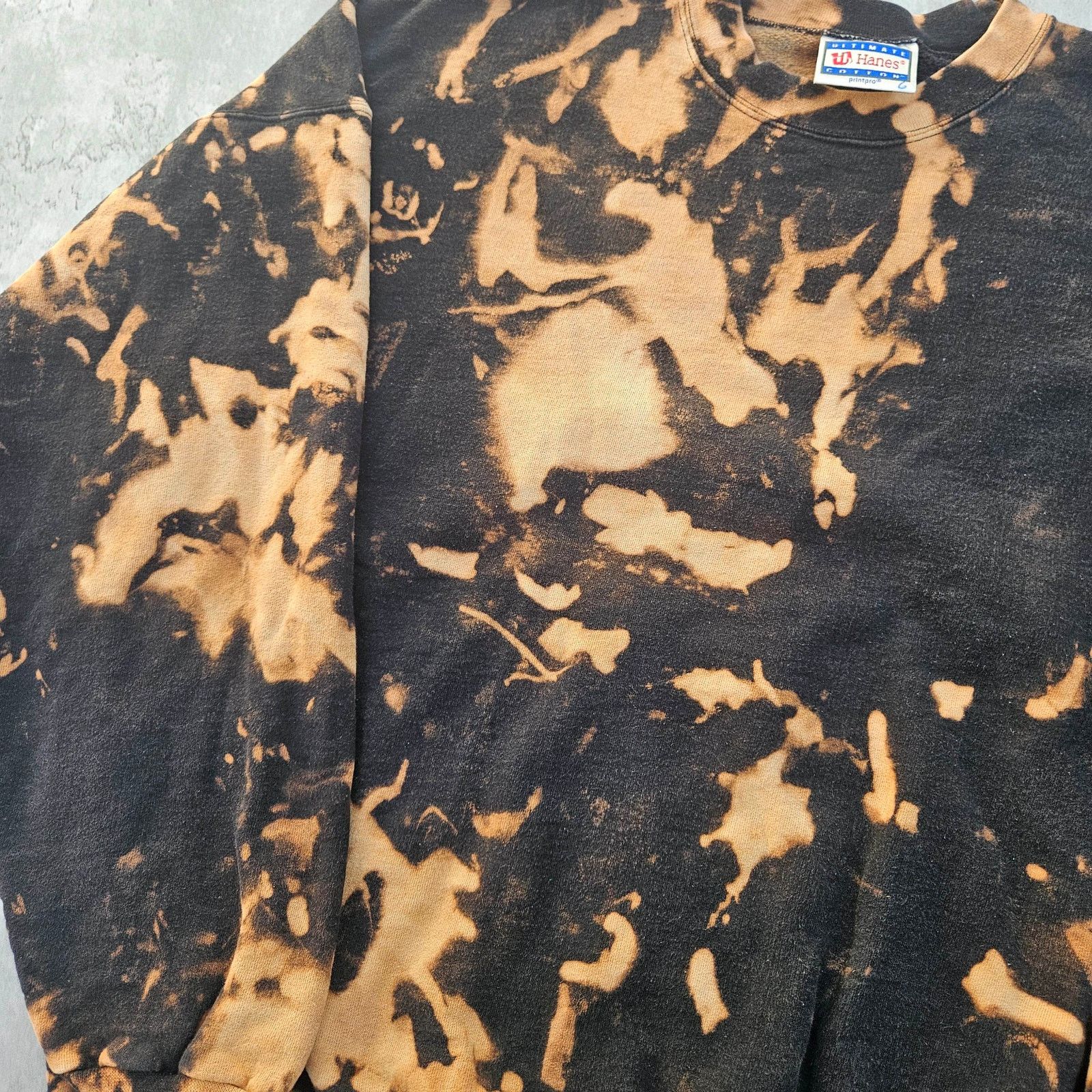 Hanes Vintage Pull over Crew Neck Bleach Pattern Y2K Size XL Size US XL / EU 56 / 4 - 3 Thumbnail
