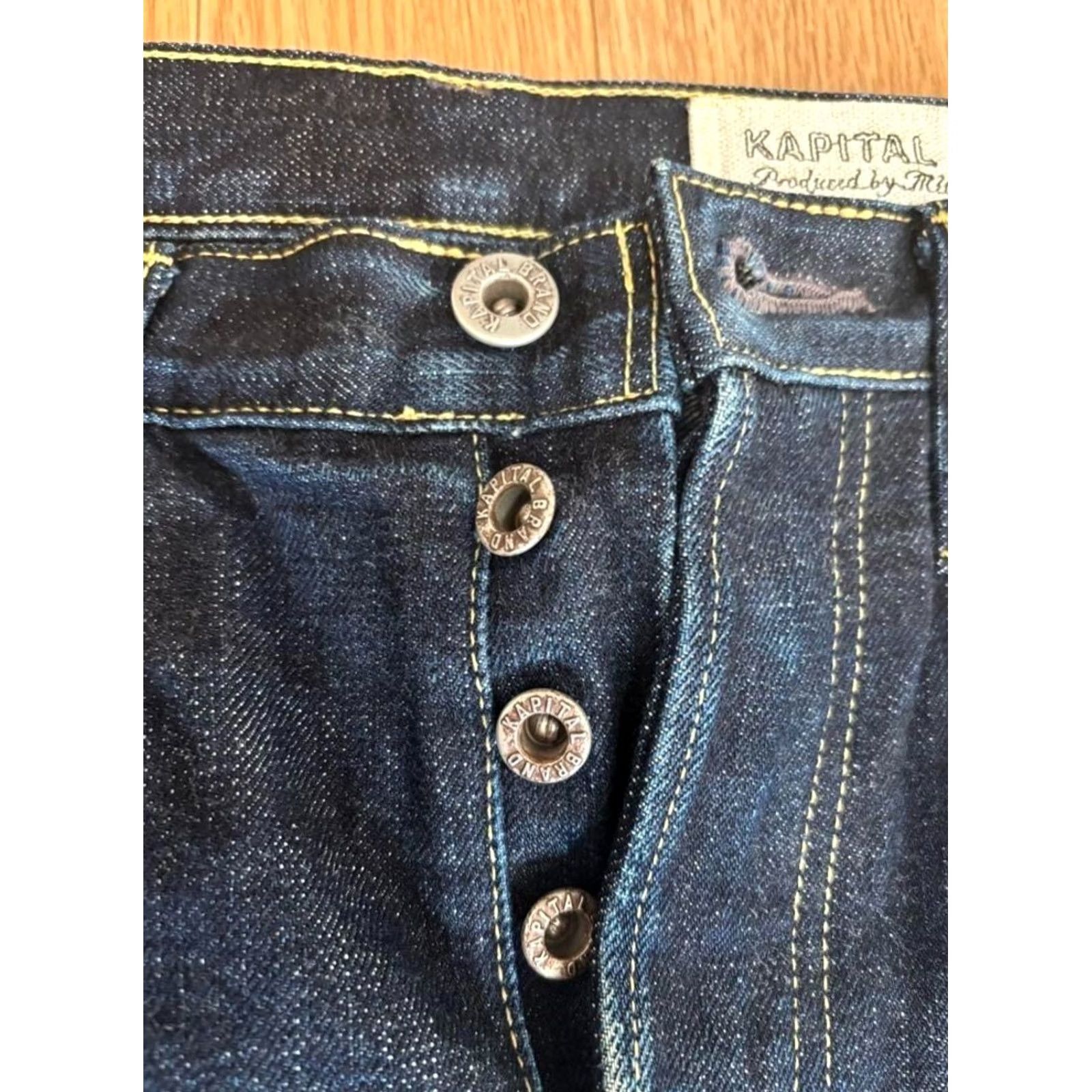 Kapital KAPITAL men's straight-leg denim pants size 29 indigo Solid USED Size US 29 - 3 Thumbnail