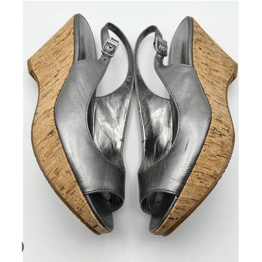 Calvin Klein Calvin Klein Heidy Platform Cork Wedge Heels, Slingback Pump Size US 8.5 / IT 38.5 - 1 Thumbnail