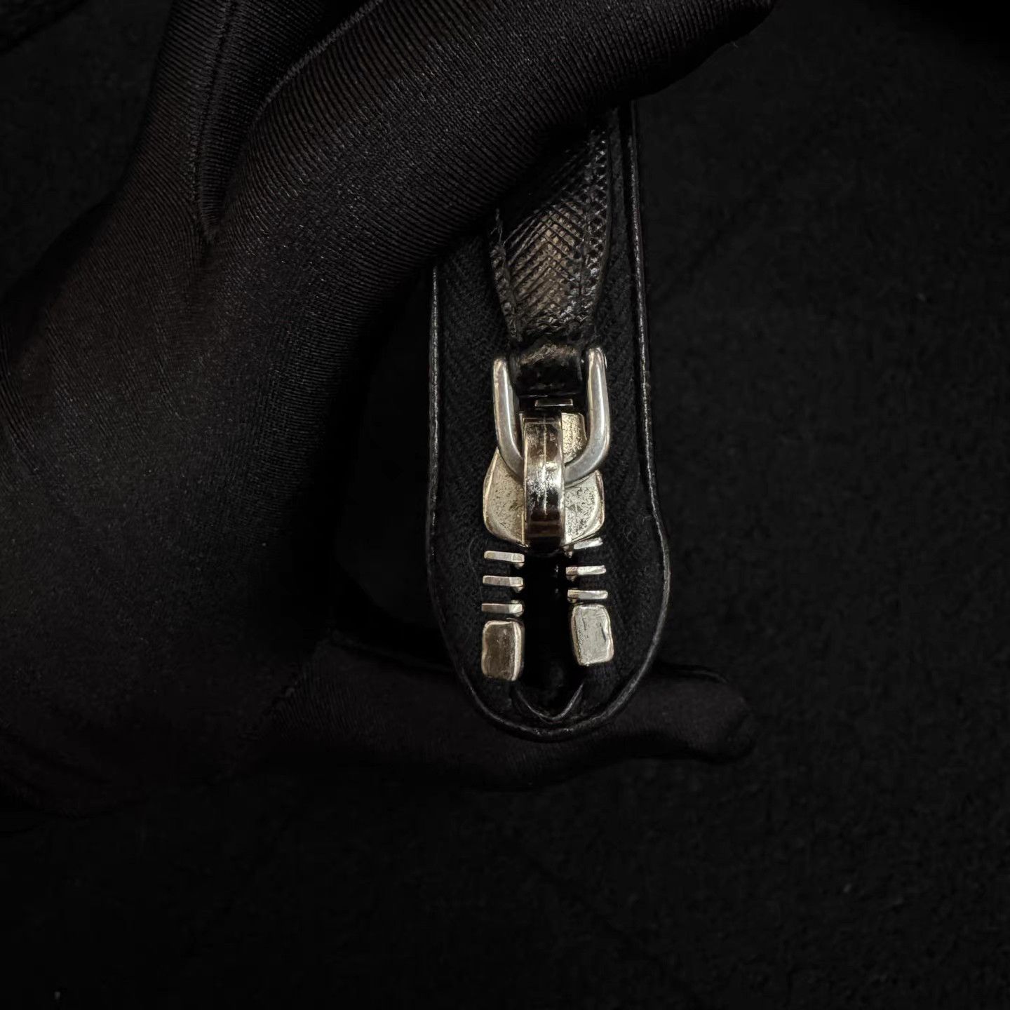 Prada PRADA Long Black Wallet with Triangle Metal Logo K15 Size ONE SIZE - 9 Thumbnail