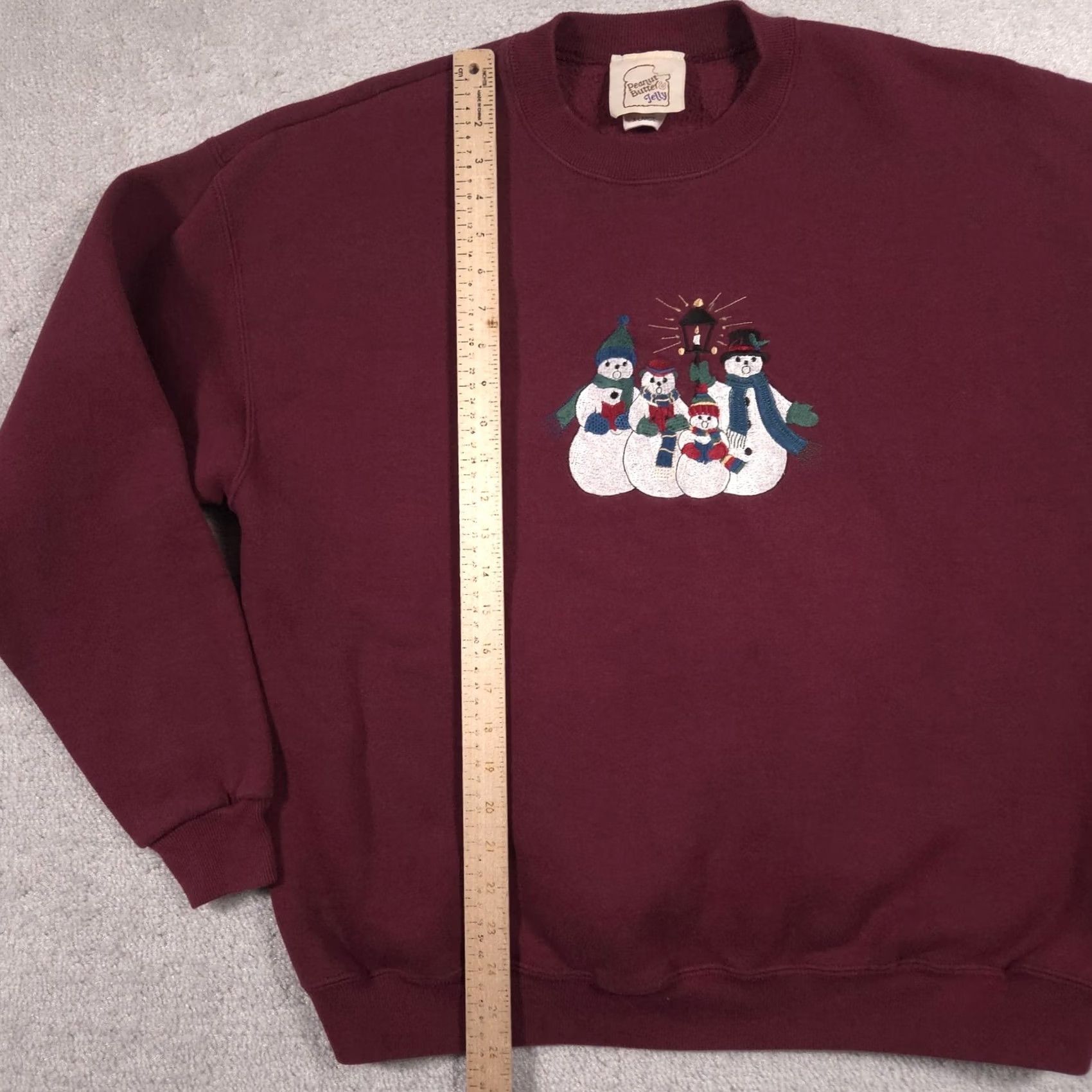 Peanuts VINTAGE Peanut Butter & Jelly Sweatshirt Mens XL Red Snowman Christmas 90s Size US XL / EU 56 / 4 - 7 Thumbnail