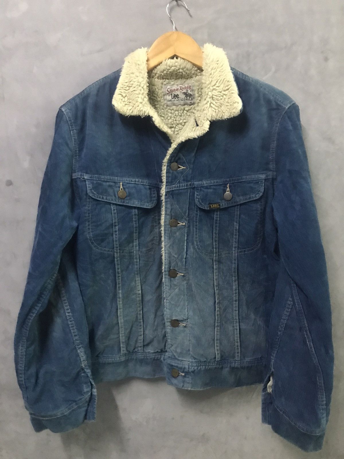 Lee × Vintage Repro Vintage 70s Lee Storm Rider Sherpa Lining Blue Denim Size US M / EU 48-50 / 2 - 3 Thumbnail