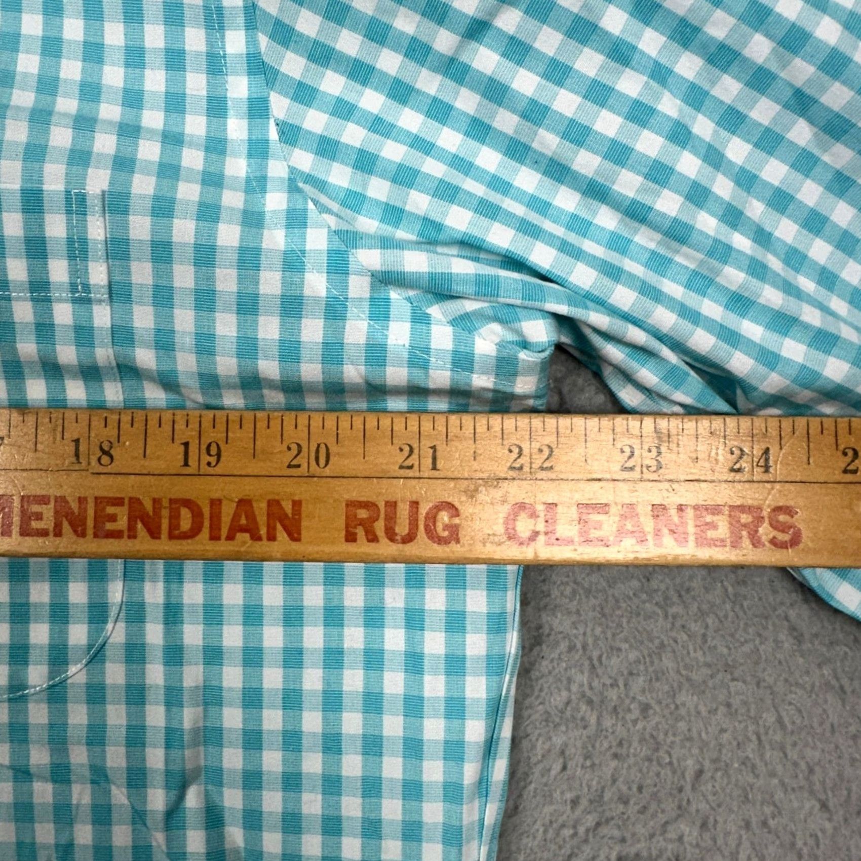 Brooks Brothers Brooks Brothers Dress Shirt Men 15.5-33 Supima Cotton Gingham Classic Fit Non-Iron 100% Blue Teal Check EUC Size 42R - 5 Thumbnail
