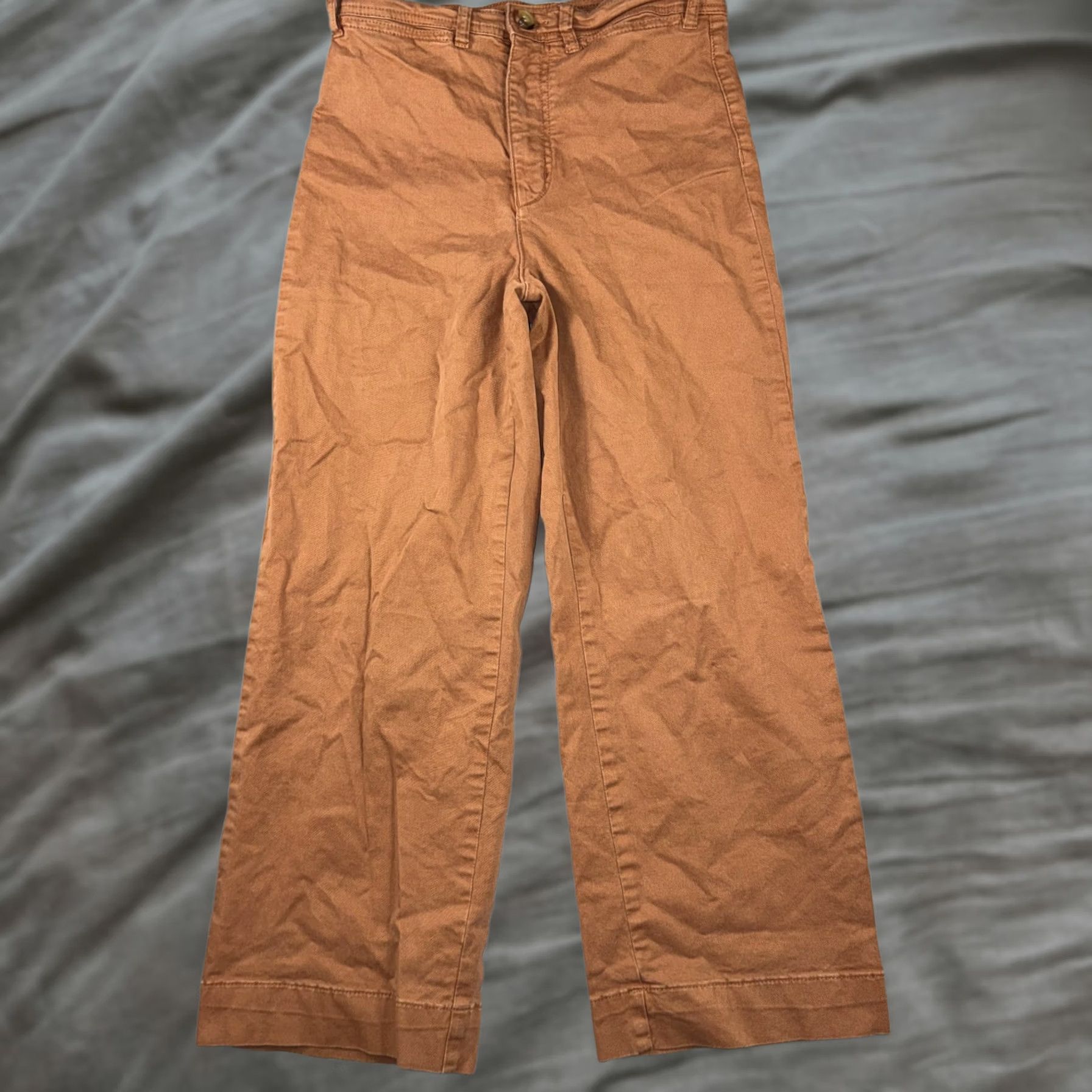 Marine Layer Marine Layer Pants Womens 8 Brown Twill Chino Pockets Stretch Ankle Crop Casual Size 30" / US 8 / IT 44 - 1 Thumbnail