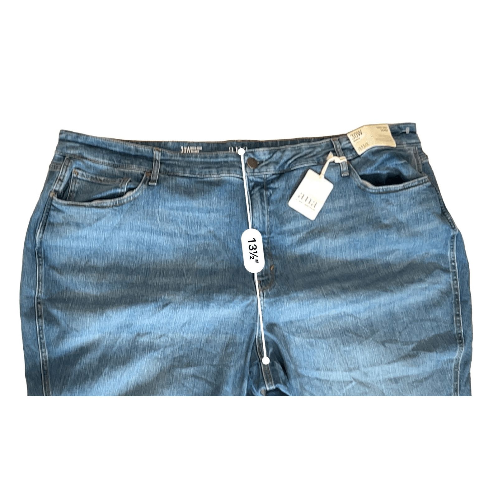 Other a.n.a. High Rise Skinny Split Hem Stretch Blue Jeans 30W NWT Size 42" / US 20 - 5 Thumbnail