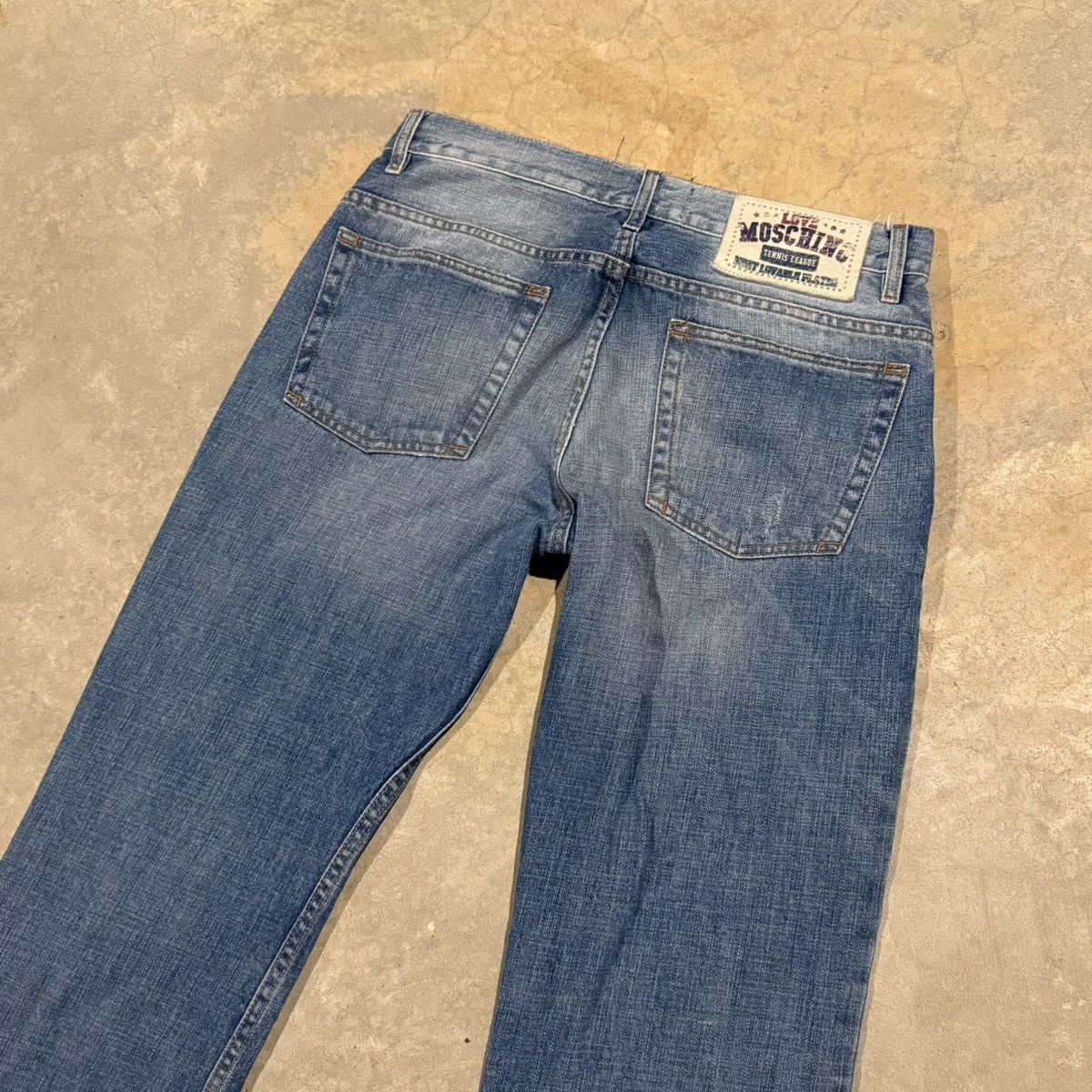 Moschino Love Moschino Patchwork Distressed Faded Jeans Grunge ERD Size US 31 - 15 Thumbnail