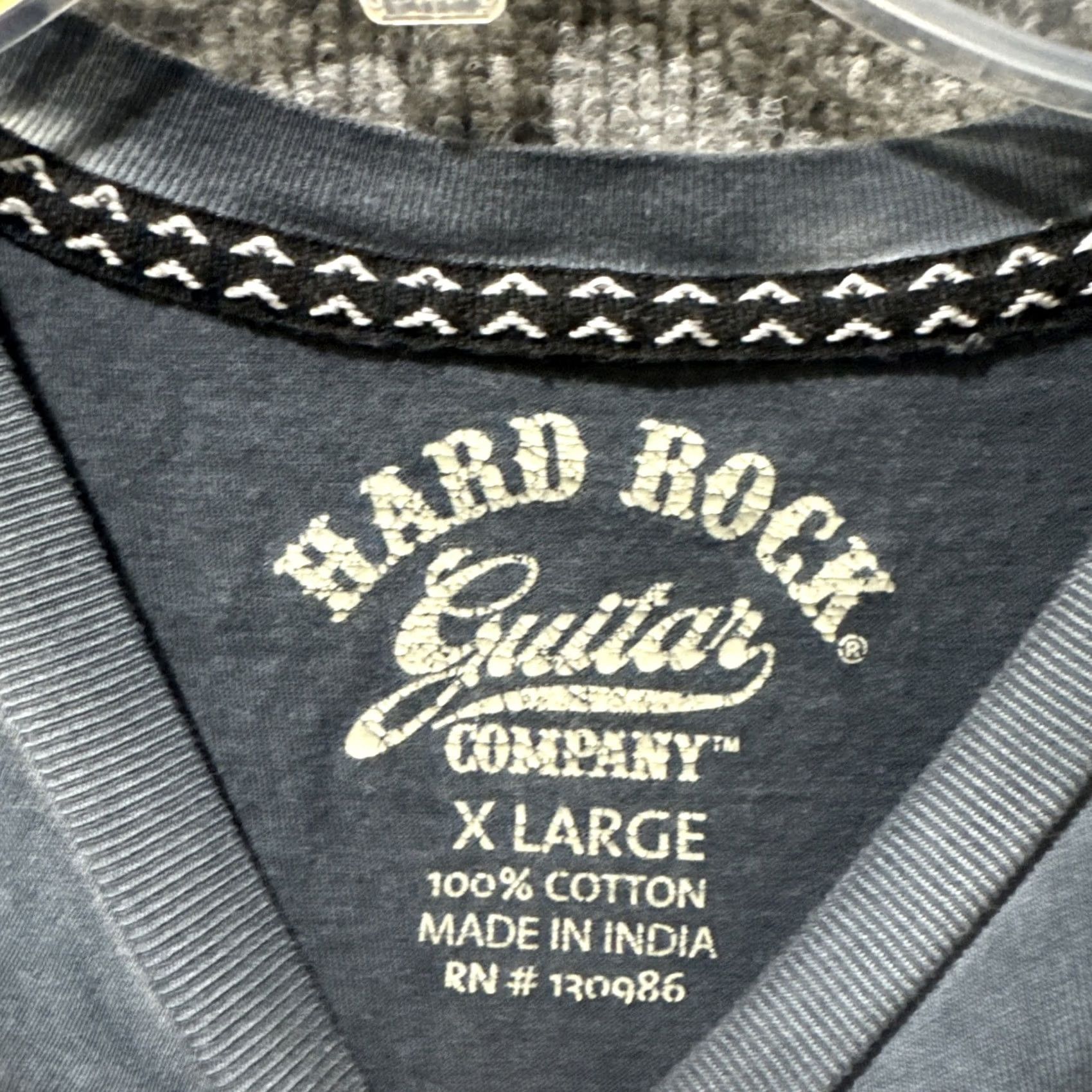Hard Rock Cafe Retro Style Hard Rock Cafe Guitar Company Blue Short Sleeve T-Shirt Men’s Sz XL Size US XL / EU 56 / 4 - 3 Thumbnail