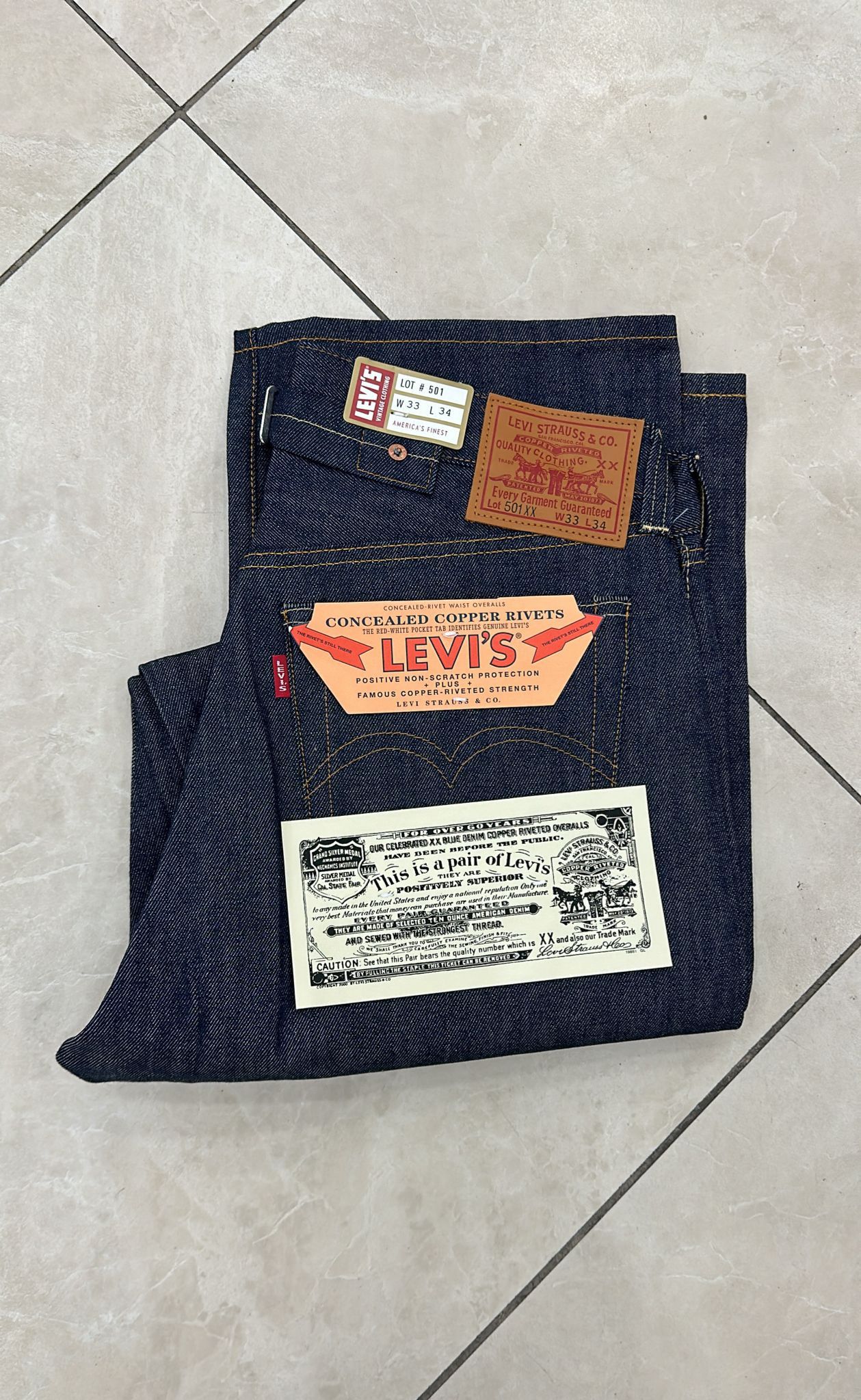 Levi's Vintage Clothing LVC Levi's Vintage Clothing 1937 501XX BigE Selvedge Jeans Size US 33 - 1 Thumbnail