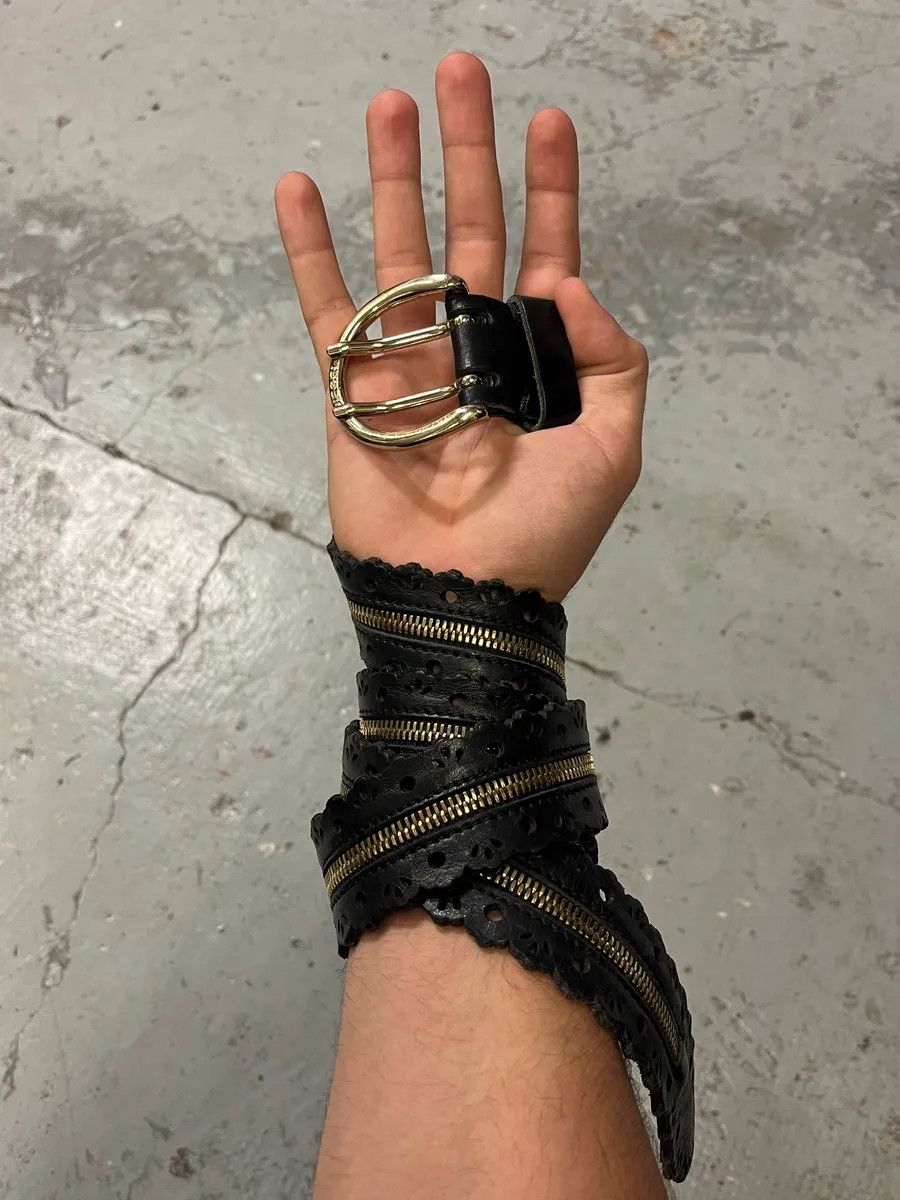 Designer × Diesel × Vintage Diesel Full Zip Black Leather Belt Size ONE SIZE - 1 Thumbnail