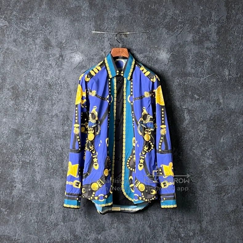 Versace Versace Multi-element printed cotton long-sleeved shirt Size US M / EU 48-50 / 2 - 1 Thumbnail