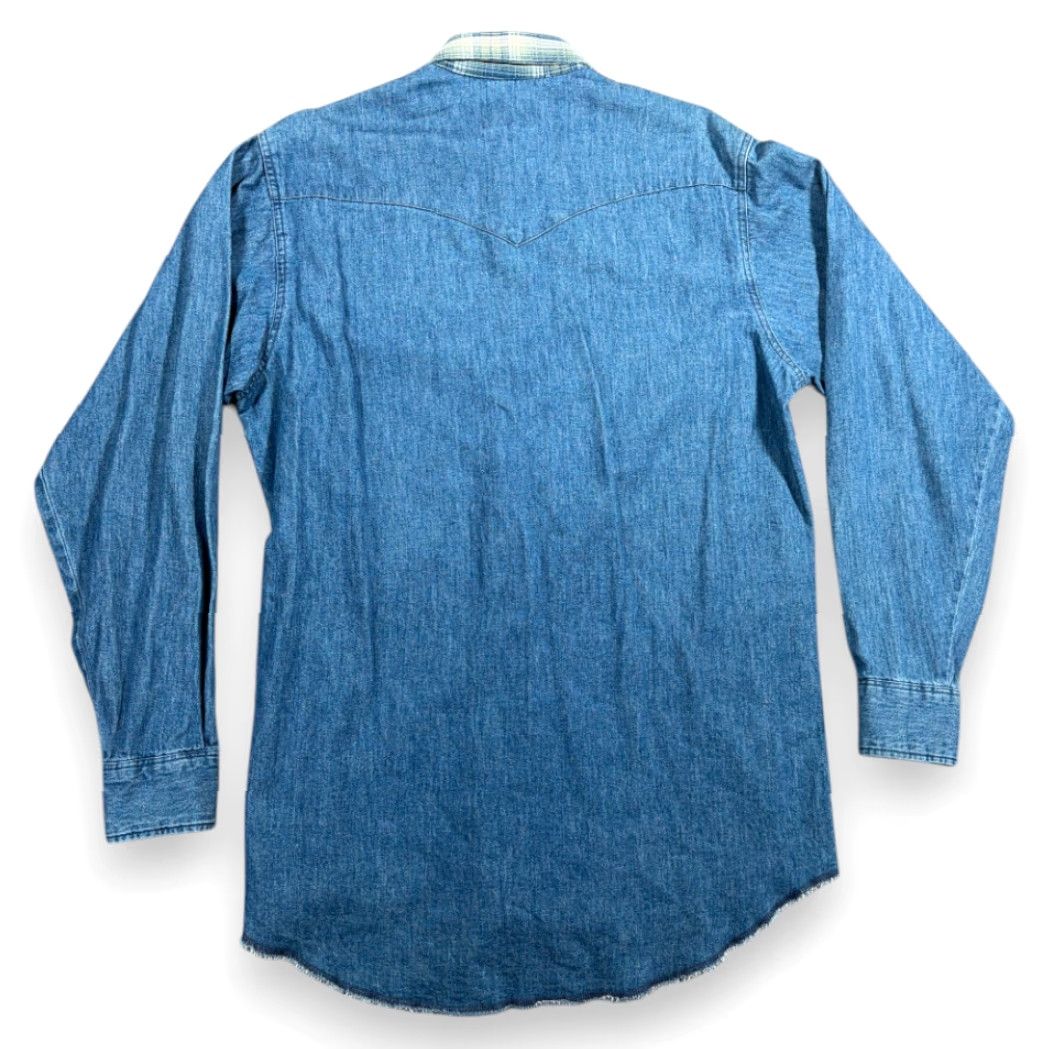 Wrangler VINTAGE Wrangler Shirt Adult MEDIUM Blue Denim Gold Buckle Deadstock Tags 90s Size US M / EU 48-50 / 2 - 3 Thumbnail