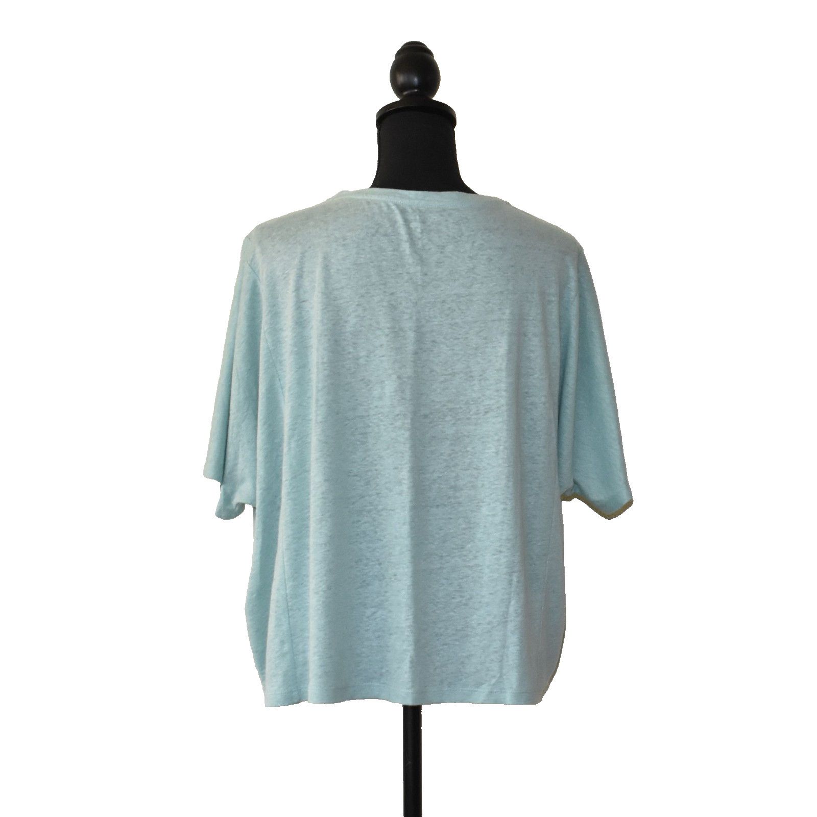 Eileen Fisher EILEEN FISHER Green Org Linen Capri Dolman Tee Top Sz L $128 Size L / US 10 / IT 46 - 3 Thumbnail