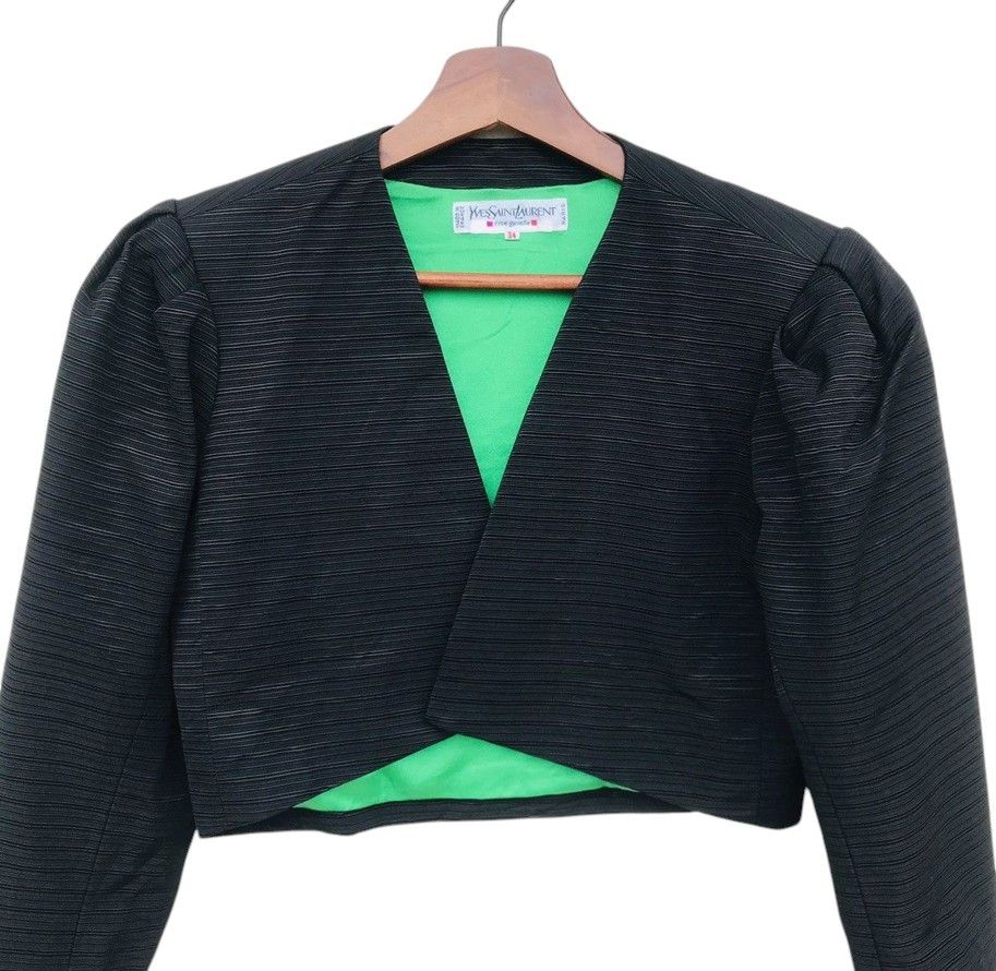 Yves Saint Laurent Rare 80s Vintage Yves Saint Laurent Cropped Bolero Jacket Size XS / US 0-2 / IT 36-38 - 3 Thumbnail