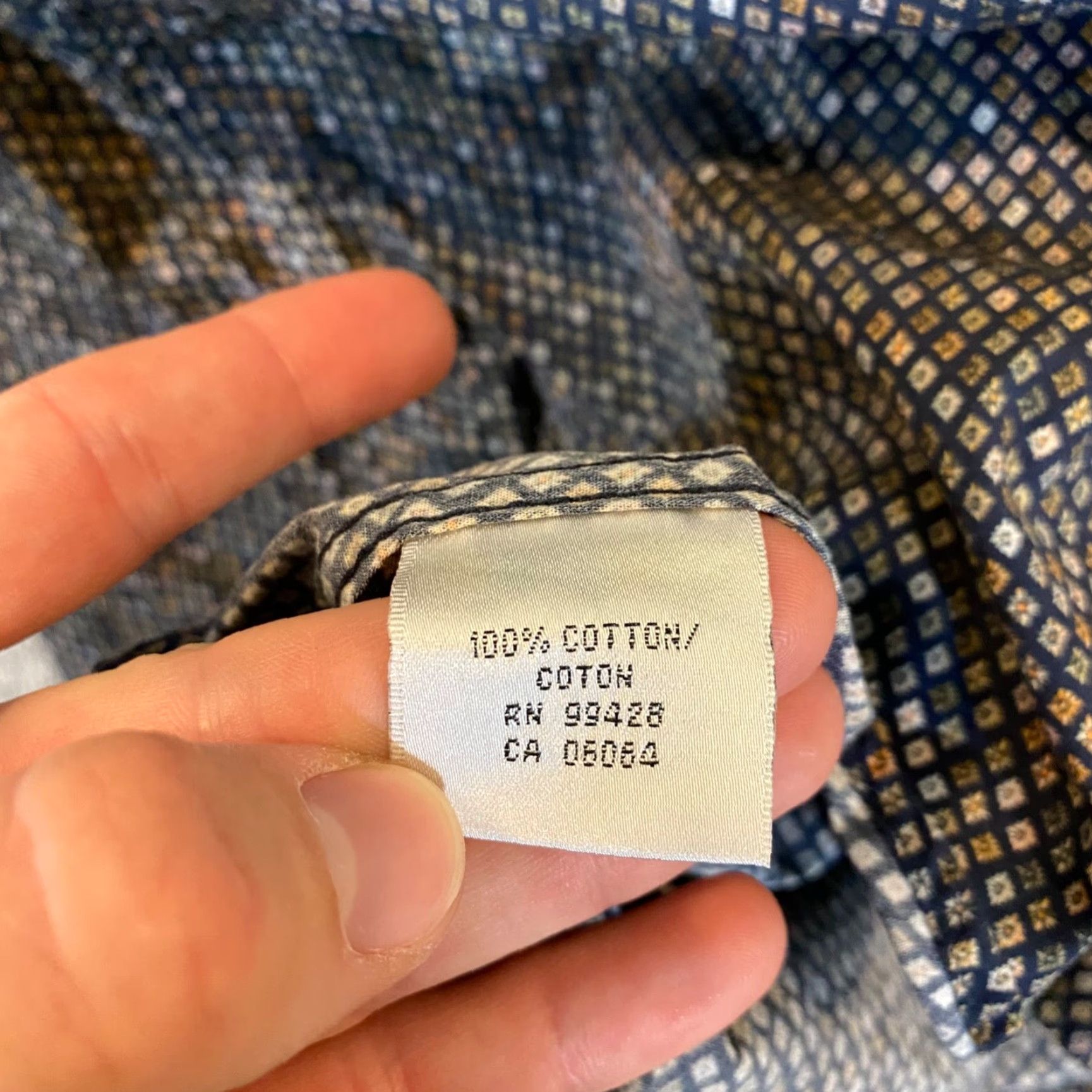 BUGATCHI Bugatchi Shirt Mens XL Gray Multicolor Micro Print Button Up Dress Top L/S Size US XL / EU 56 / 4 - 7 Thumbnail