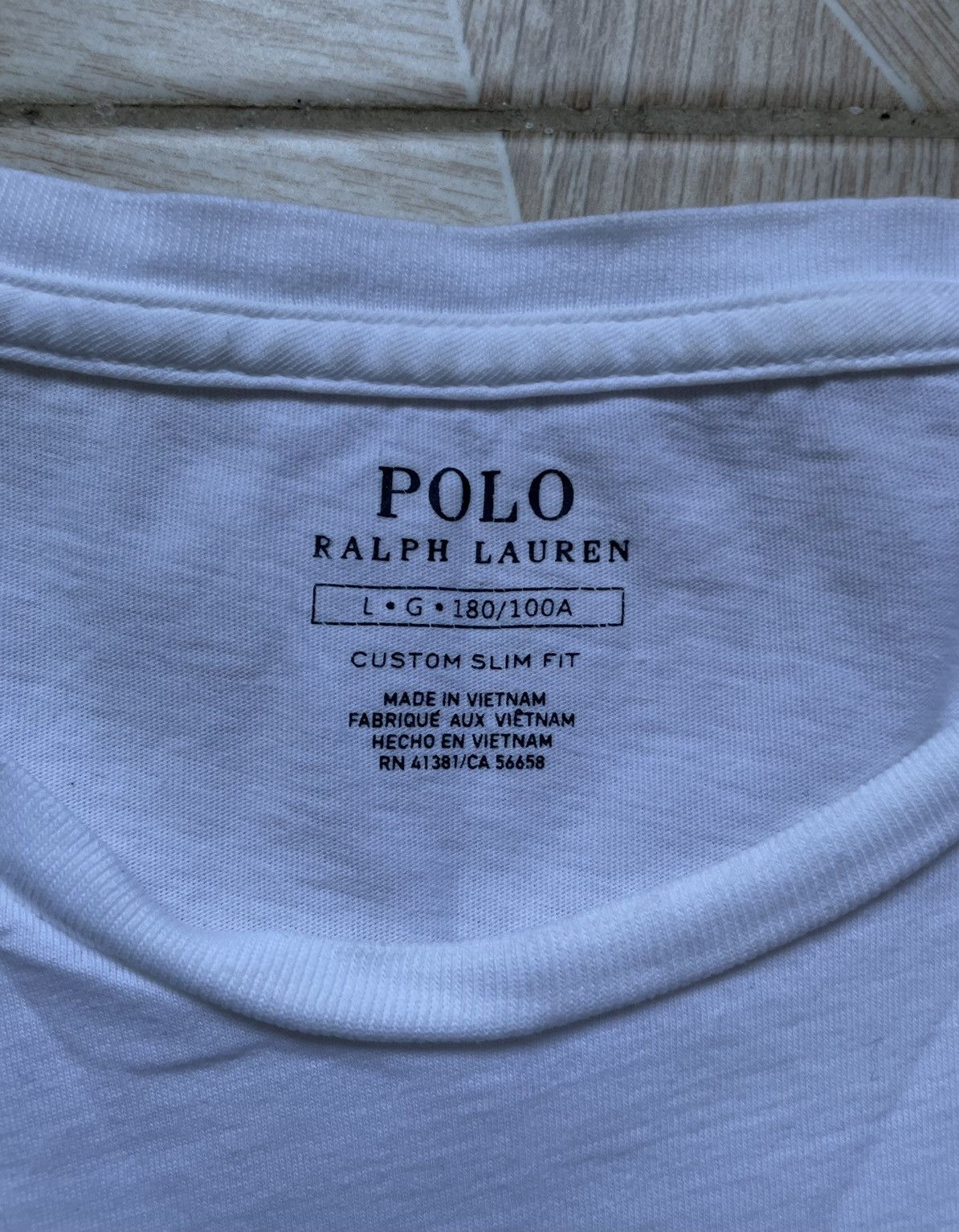 Designer Polo Ralph Lauren USA Flag Embroidered Logo Tee White L Men Size US L / EU 52-54 / 3 - 6 Thumbnail